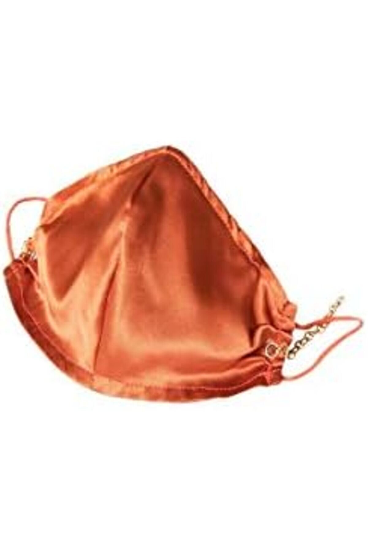 STOREMAX jptrShop of Silk %100 İpek Kiremit Rengi Ağız Maskesi Zincir Detaylı 1111498