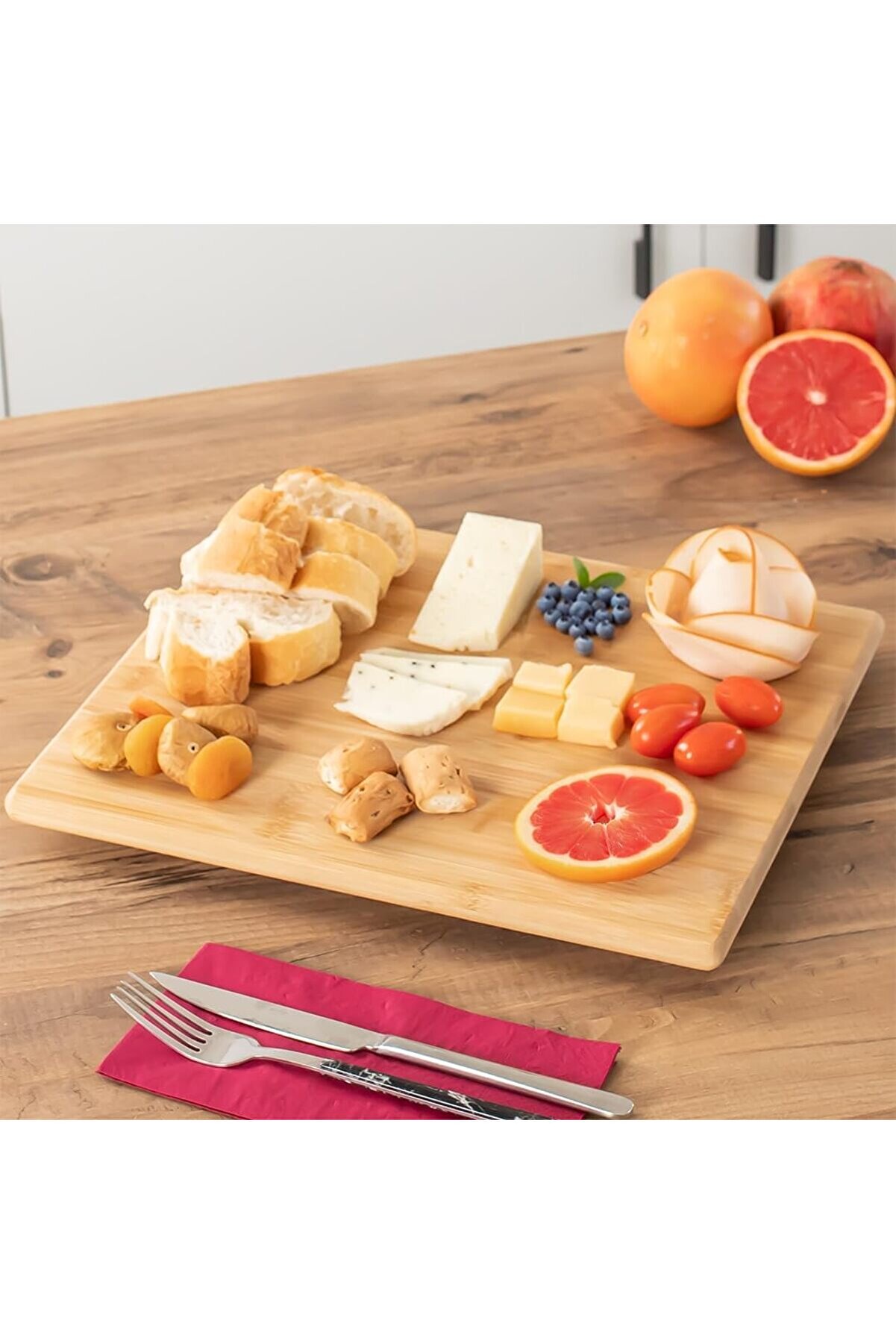 STOREMAX snShop Bambu Peynir Pizza Tahtası Sunum Tahtası 360 Derece Dönen Yuvarlak Lüx Servis 35 x 30 x 1