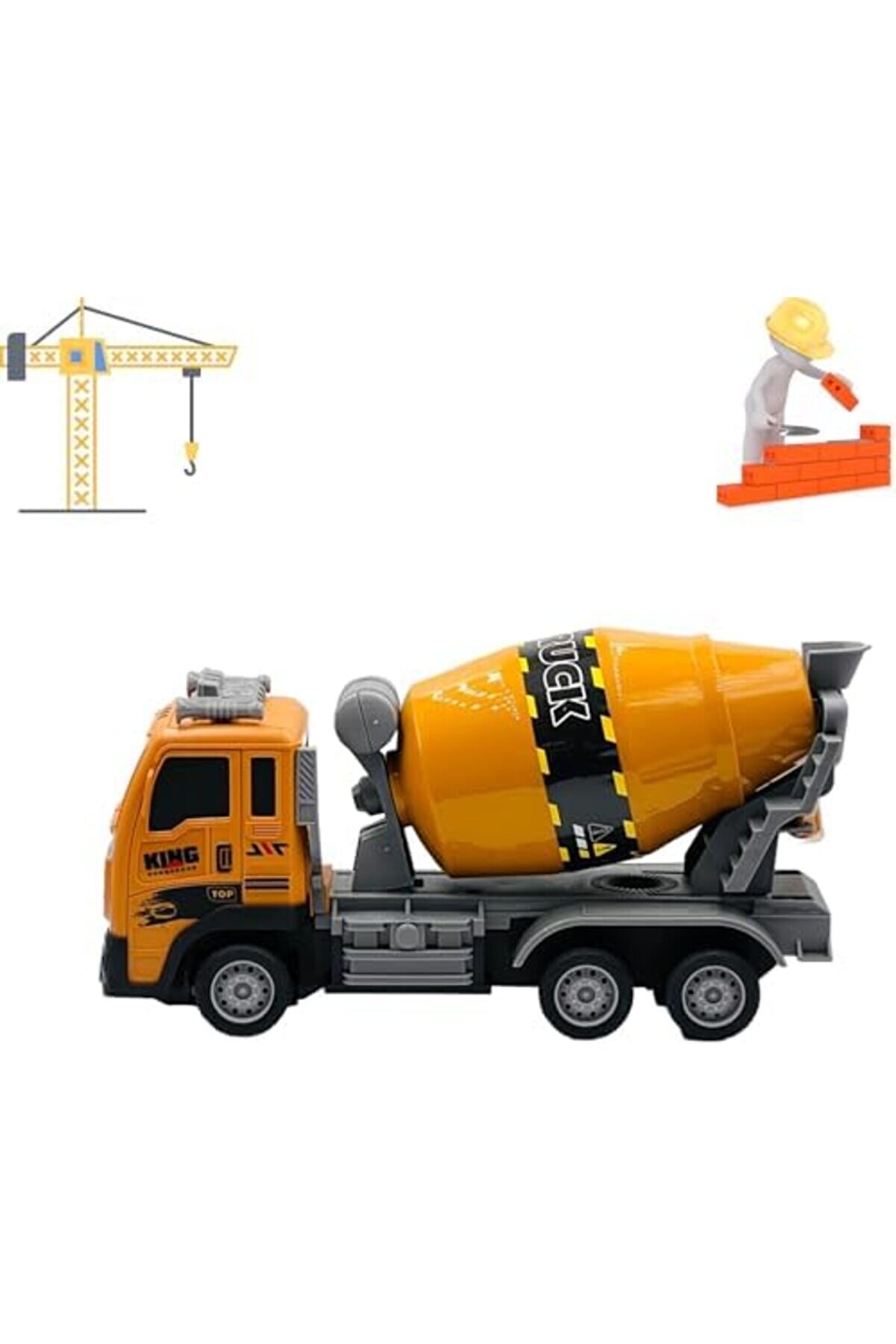 Kumandalı Şarjlı Full Fonksi̇yon Işıklı İnşaat Maki̇neleri̇ 27 Mhz 116 Ölçek (Beton Mi̇kseri̇)