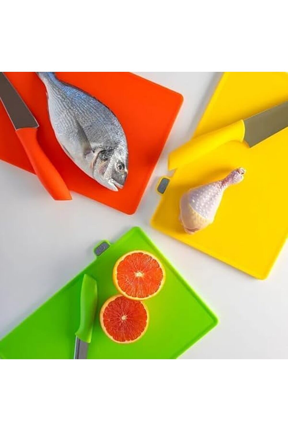 Jptrshop Tahtası Seti̇ - Standlı Balık Doğrama Tahtası - Et Doğrama Tahtası - Sebze Doğrama T