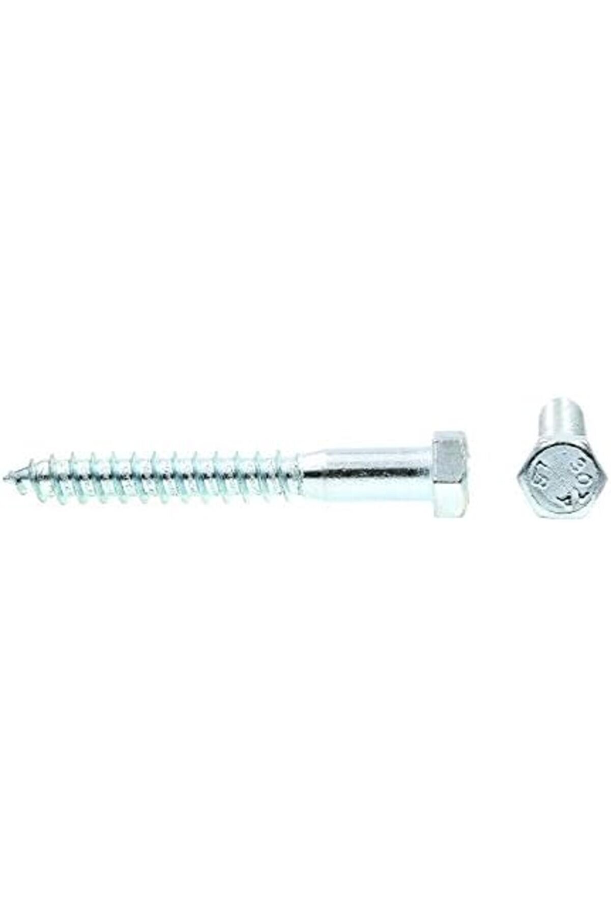 Snshop 9056275 Lag Vi̇da, Altıgen Kafa, 3/20,3 X 7,6 Cm, Çi̇nko Gümüş Kaplama Paslanmaz Çeli̇k, 2