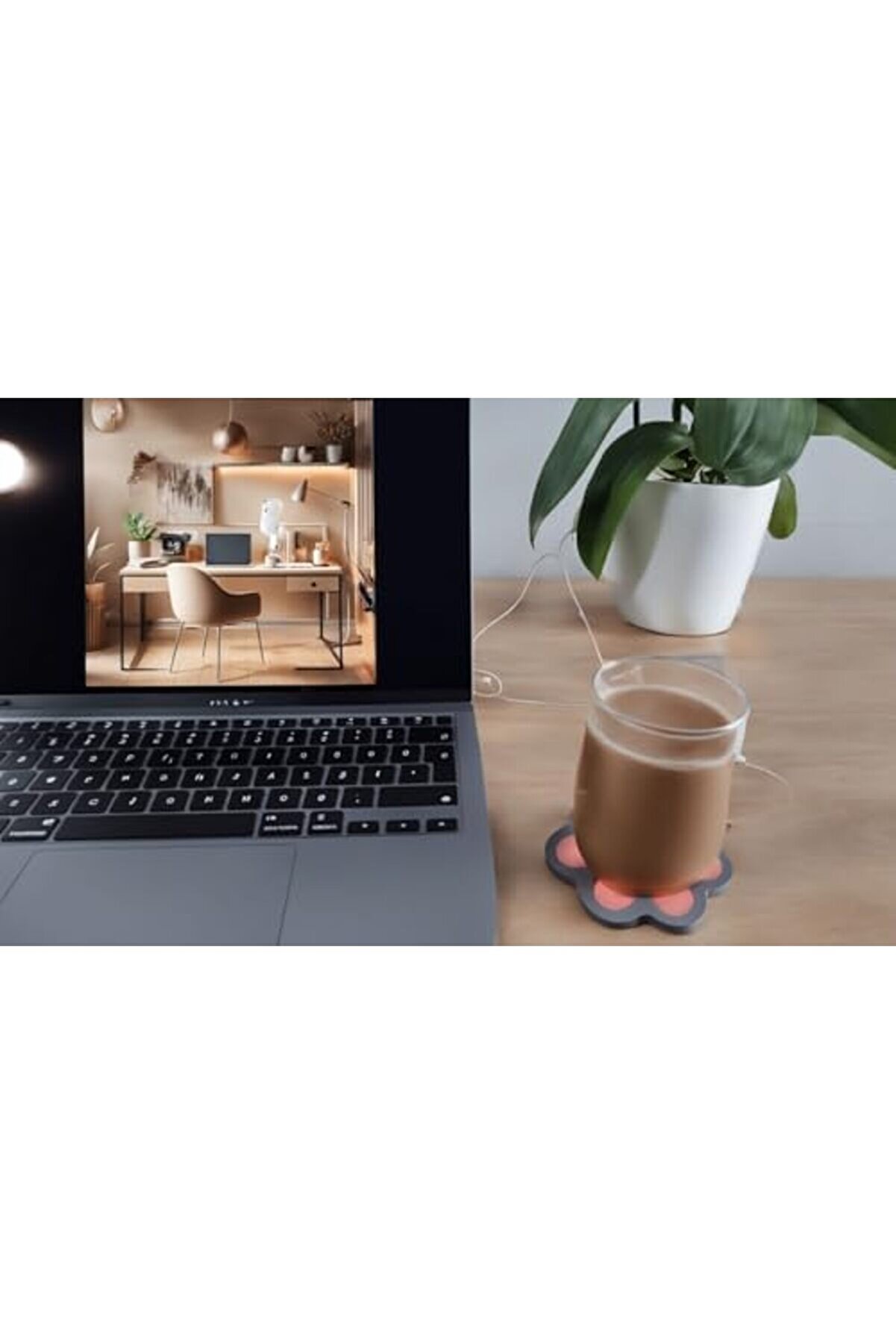 Snshop Pati̇ Şekli̇nde Usb Bardak Isıtıcı, Bardak Altı Isıtıcı, Şi̇ri̇n Ve Prati̇k Tasarım, Su