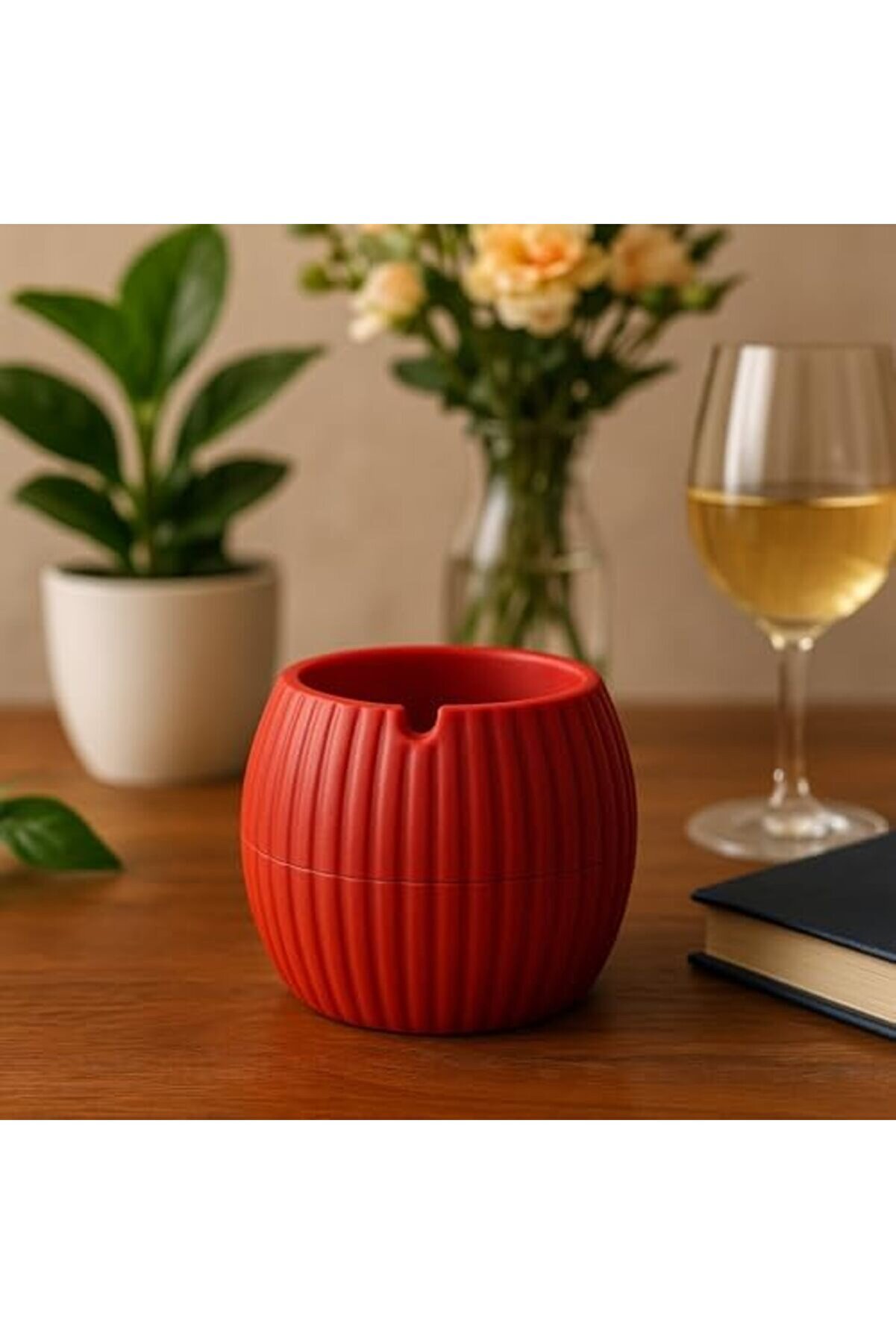 Store Dekorati̇f İçi̇ Metal Hazneli̇ Küllük, Rüzgar Geçi̇rmez, Masa Üstü Ve Bahçe Kullanımı,