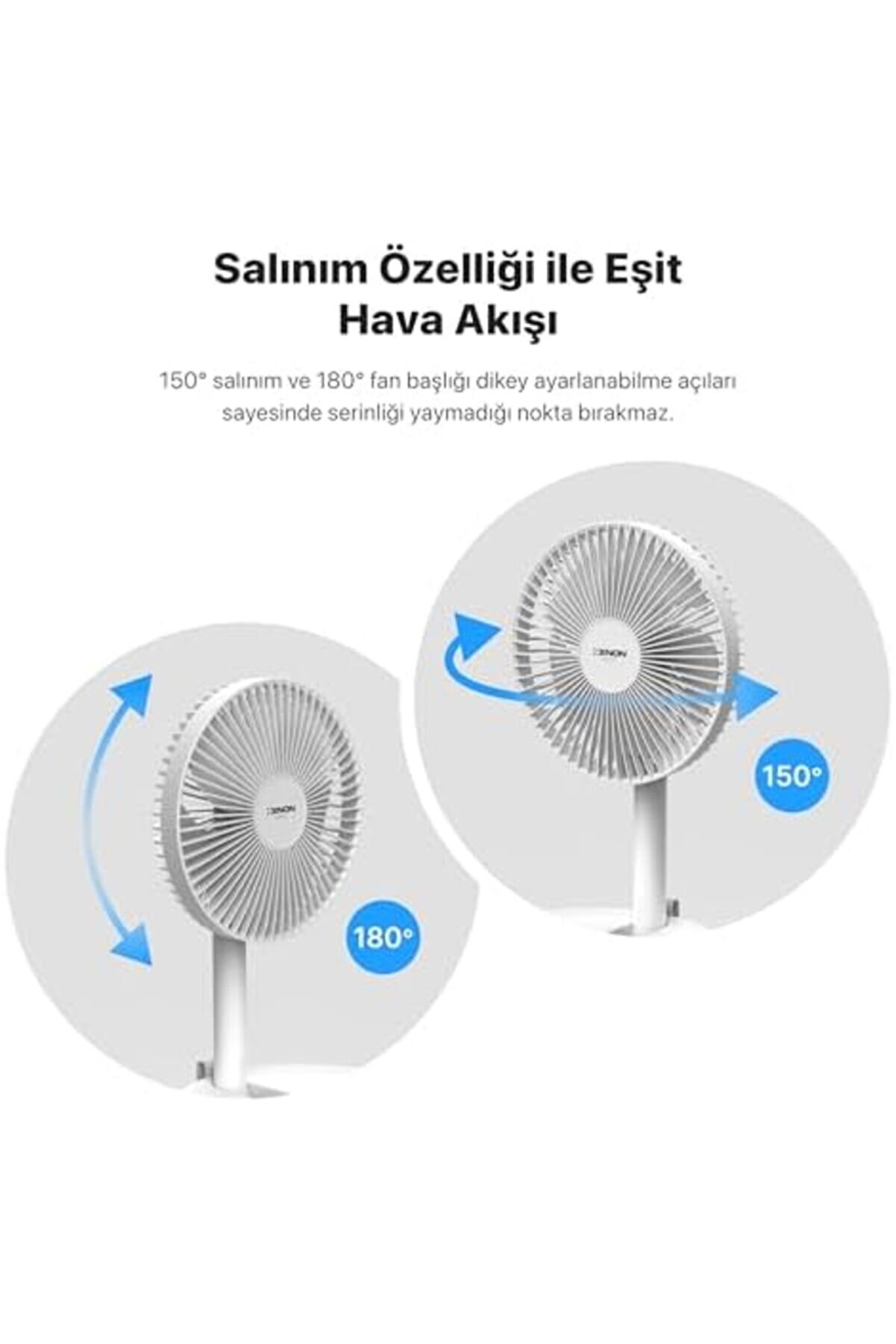 Jptrshop Smart Katlanabi̇li̇r Vanti̇latör Doğal Rüzgar Şarj Edi̇lebi̇li̇r Bataryalı 4 Hız Kademeli̇ U