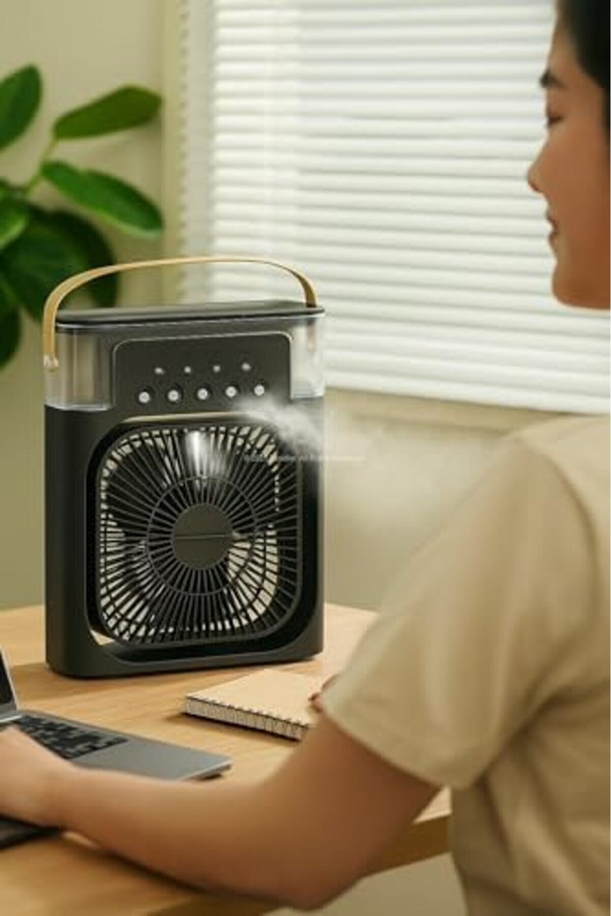 Snshop Soğuk Buharlı Masaüstü Sulu Vanti̇latör Mi̇ni̇ Hava Soğutucu Fan Su Hazneli̇ Taşınabi̇li̇r