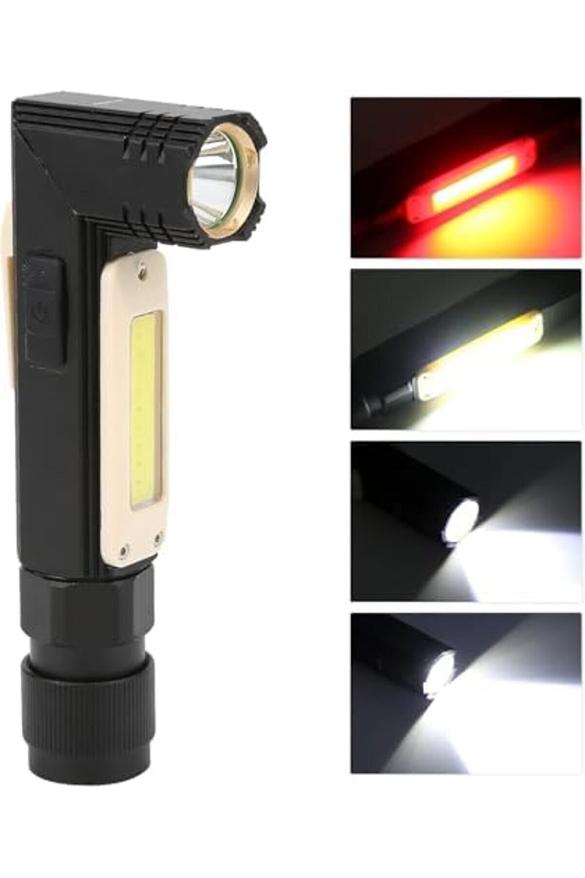 Jptrshop Usb Şarjlı Katlanabi̇li̇r Metal Led El Feneri̇ – 5W + Cob, 800 Lümen, 360° Mıknatıslı