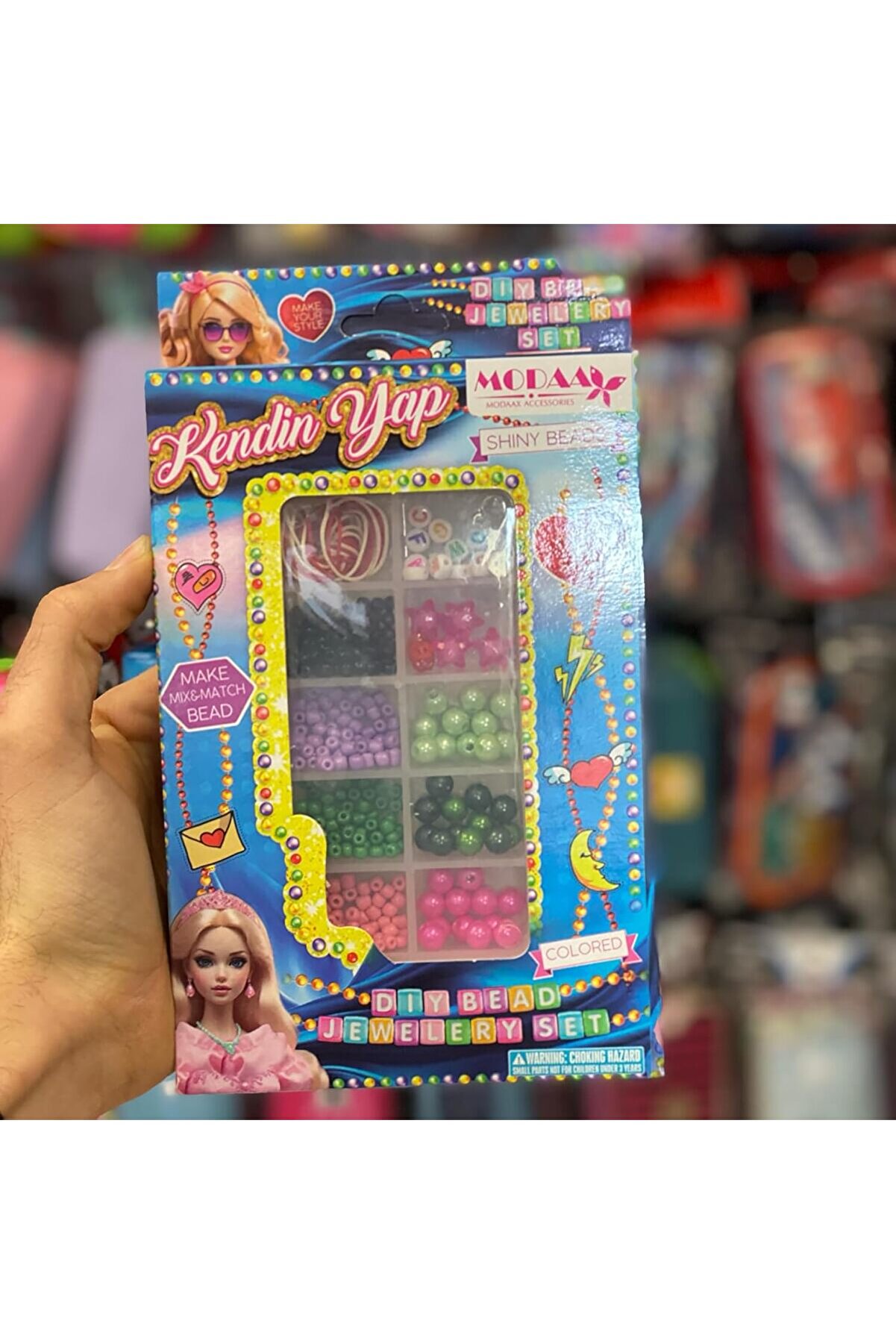 STOREMAX snShop Kendin Yap Boncuk Takı Seti, Renkli Boncuklarla Bileklik ve Kolye Yapımı, Çocuklar İçin