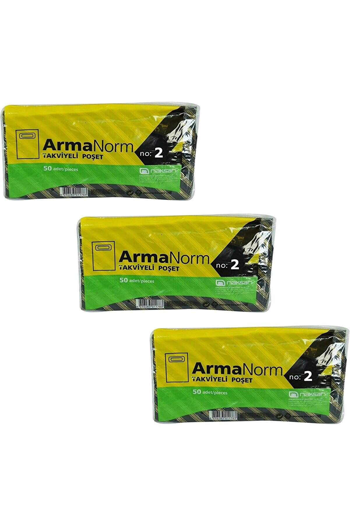 Brfshop Takvi̇yeli̇ Desenli̇ &Ccedil;i̇zgi̇li̇ Si̇yah &Ccedil;anta Poşet Torba - 2 No - 26X38 Cm. - 50 Adetli̇k 3 Paket