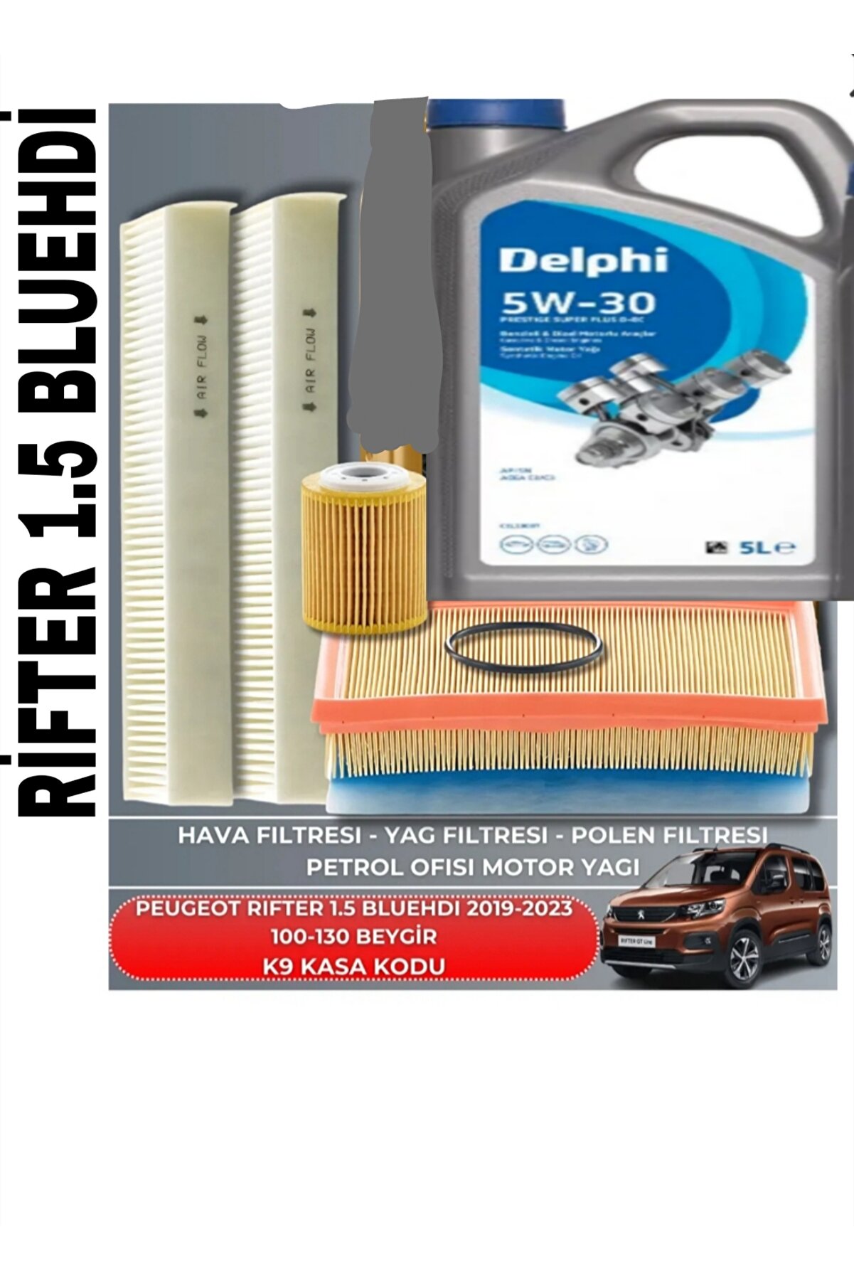 DELPHİ PEUGEOT RİFTER 1.5 BLUEHDİ 2019-2023 +DELPHİ 5W30 5LT YAĞ 2025