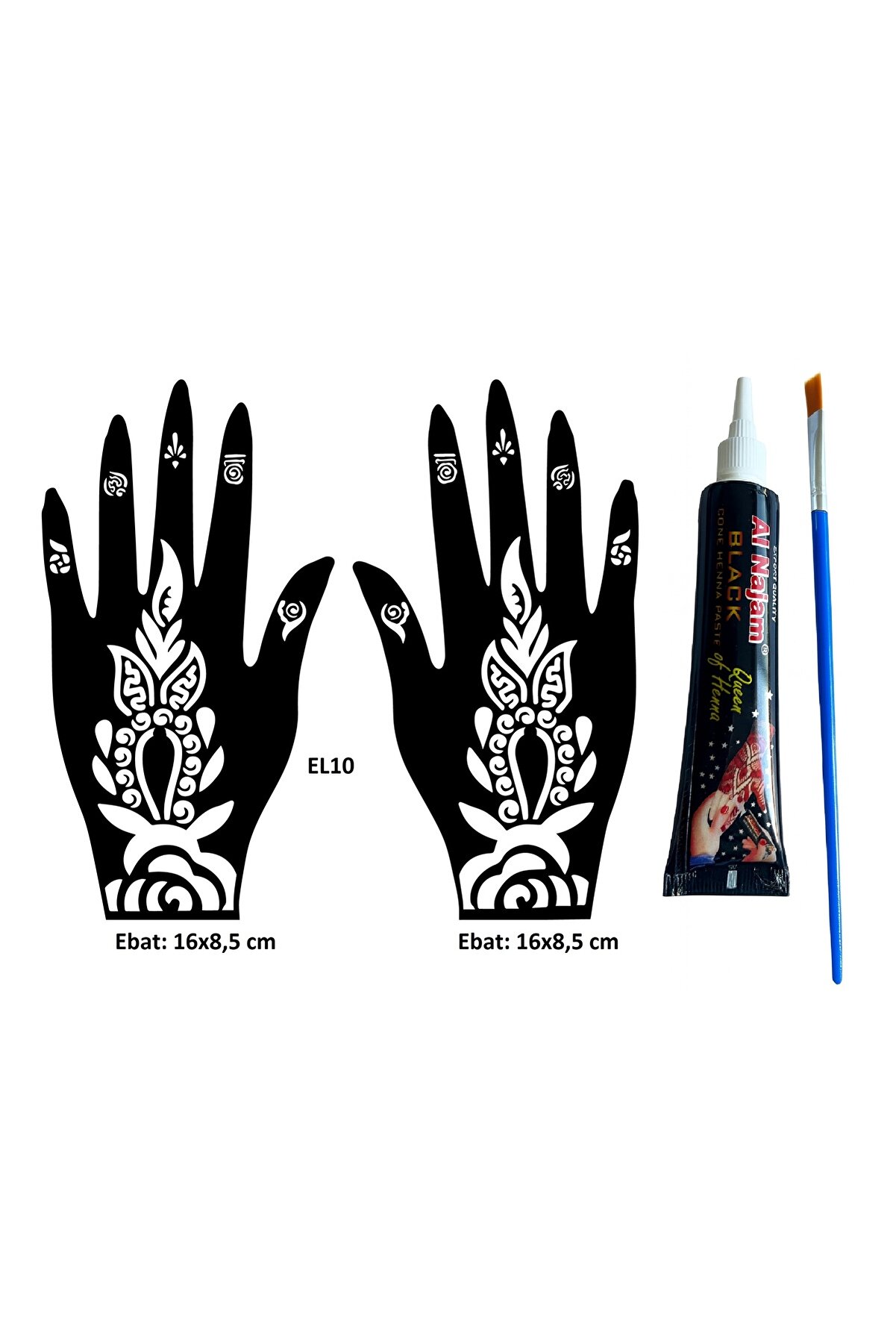 Ai̇rbrush Tattoo Tomurcuk Desenler El Üstü 2 Adet Kına Kalıbı Kınasız Sadece Desen