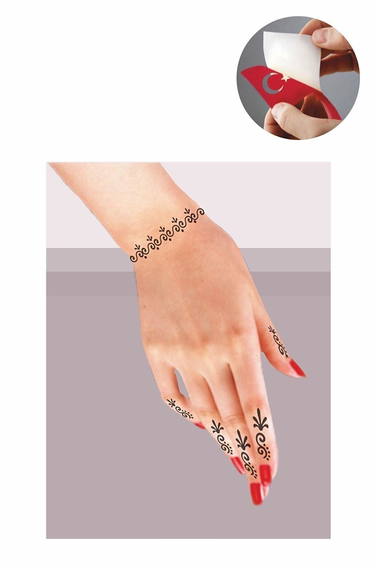 Ai̇rbrush Tattoo Zari̇f Parmak Şeri̇t Hi̇nt Kınası Ile Geçi̇ci̇ Dövme Yapma Seti̇