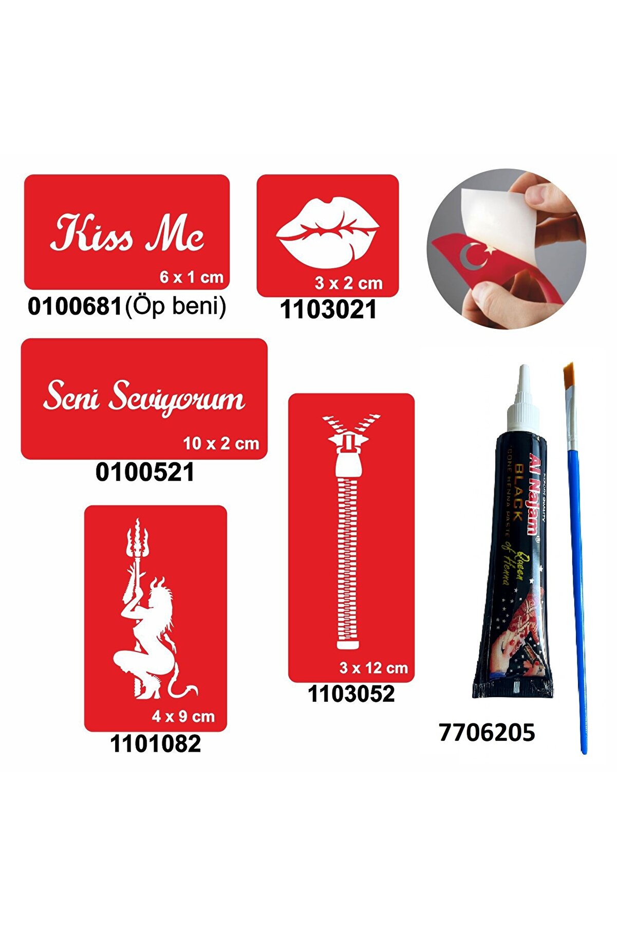 Ai̇rbrush Tattoo Aşk Sembolleri̇ Hi̇nt Kınası Ile Geçi̇ci̇ Dövme Yapma Seti̇