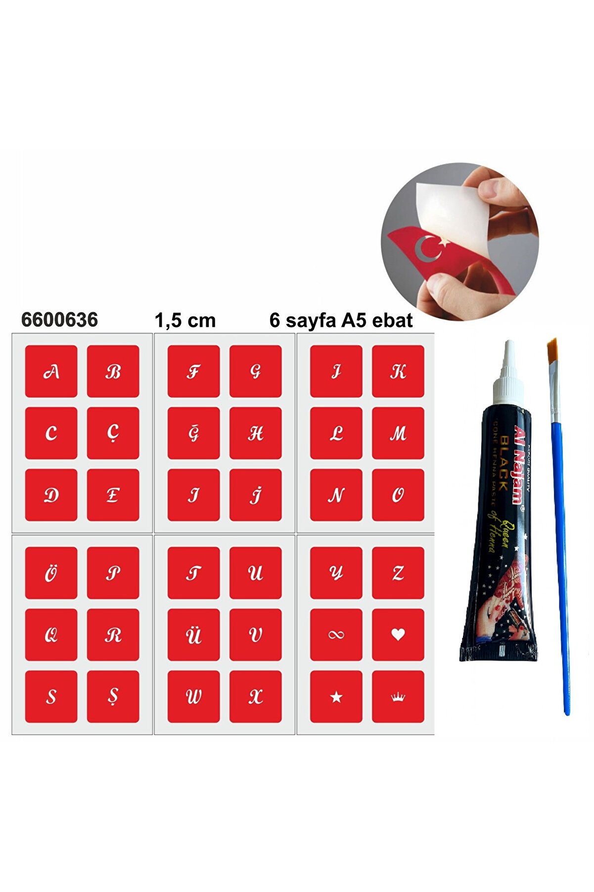 Ai̇rbrush Tattoo El Yazısı Harfler Hi̇nt Kınası Ile Geçi̇ci̇ Dövme Yapma Seti̇