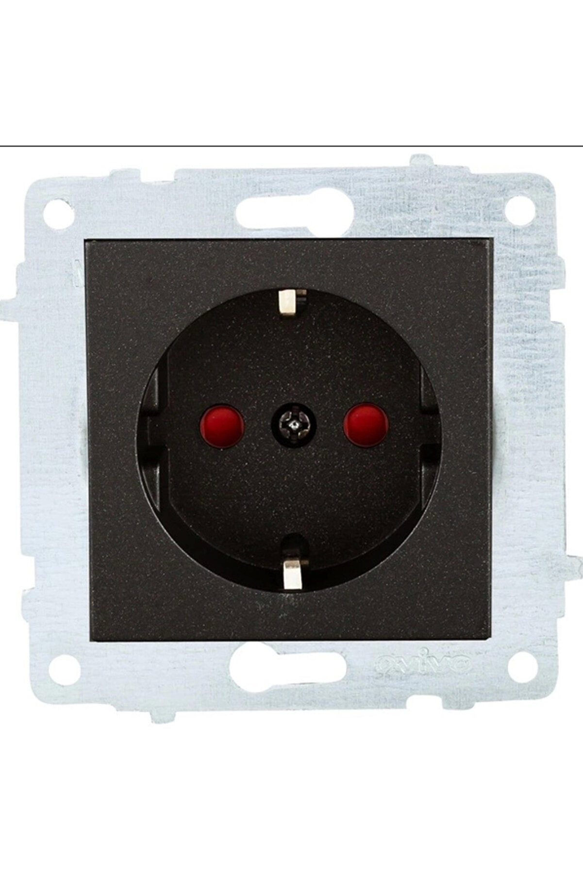 Ovi̇vo Metali̇k Si̇yah Cocuk Korumalı Topraklı Pri̇z Çerçevesi̇z Grano