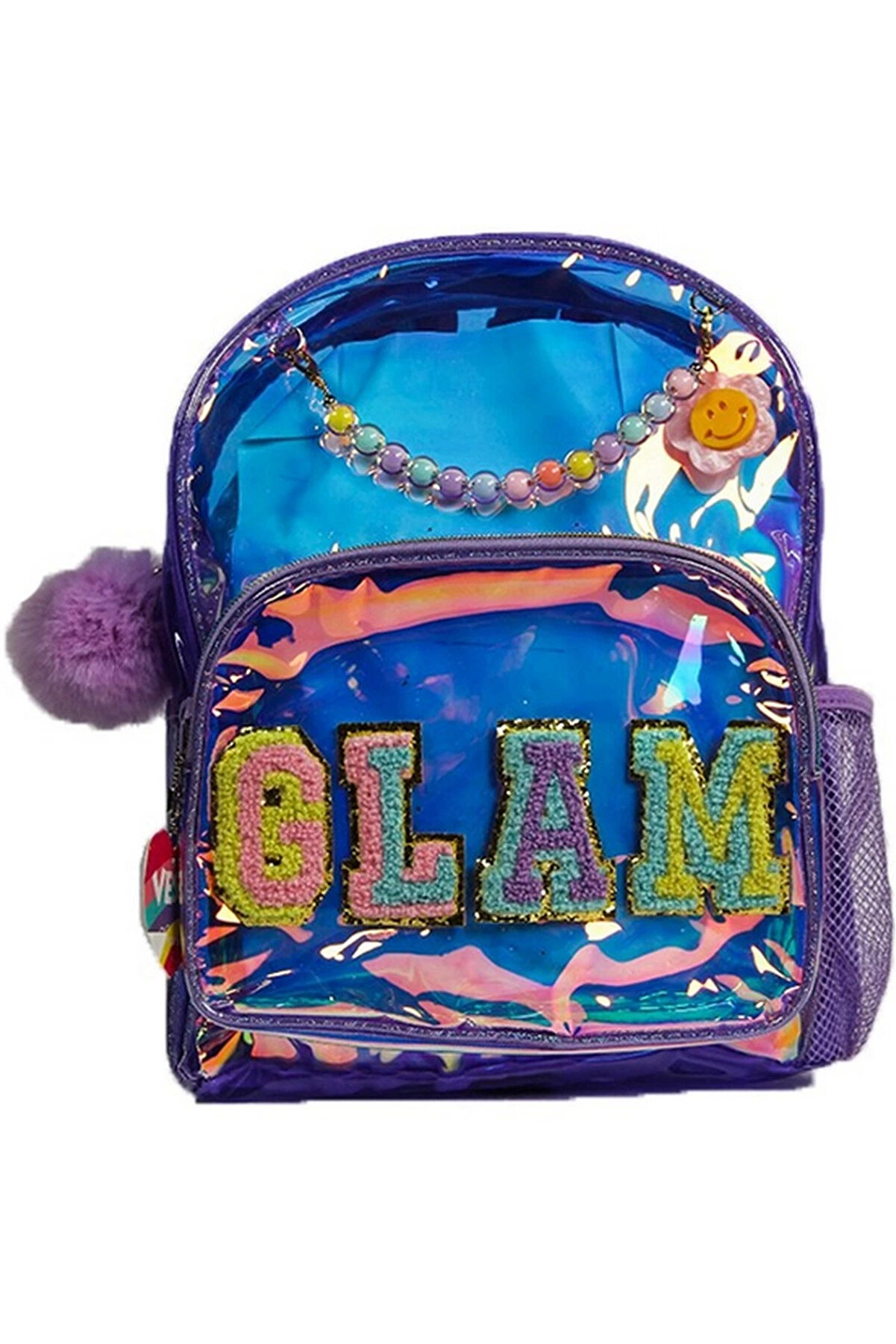 Vest Nakış Sırt Çantası Şeffaf Mor