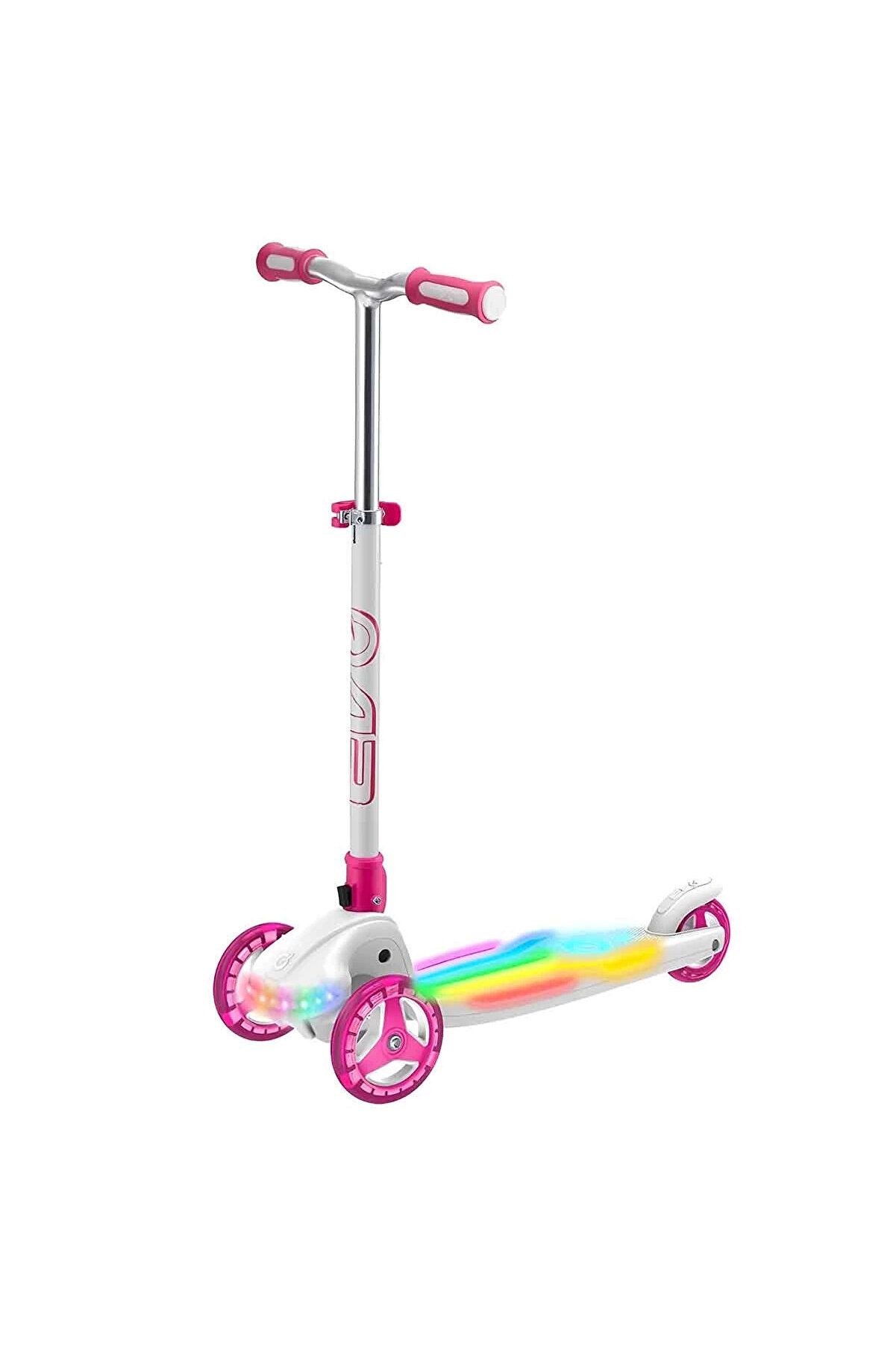 gizmurstore Evo 3 Tekerlekli Colour Burst Işıklı Beyaz Scooter