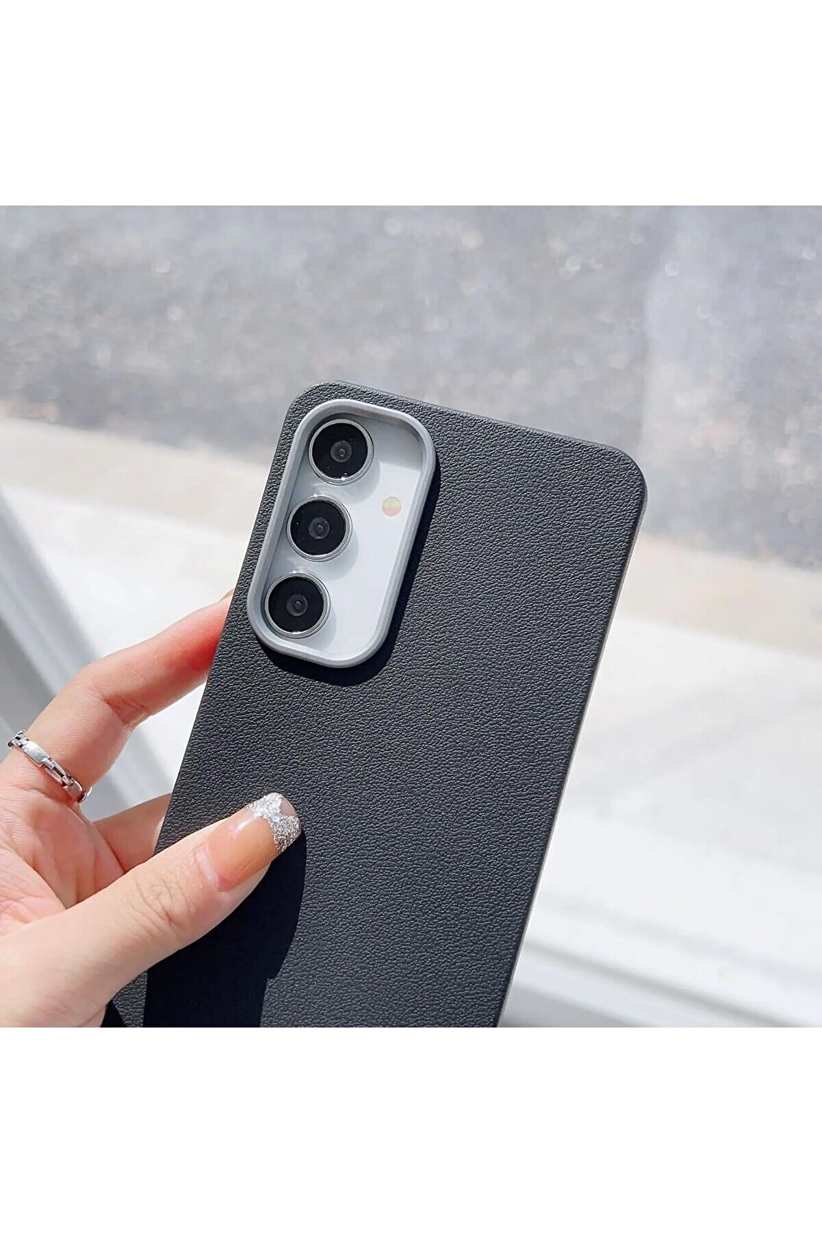 STOREMAX lvnshop S25 / S24 ile Uyumlu PU DERİ Kılıf İçi Kadife Metal çerçeve Darbeye Karşı Koruyan Derİ Hissi