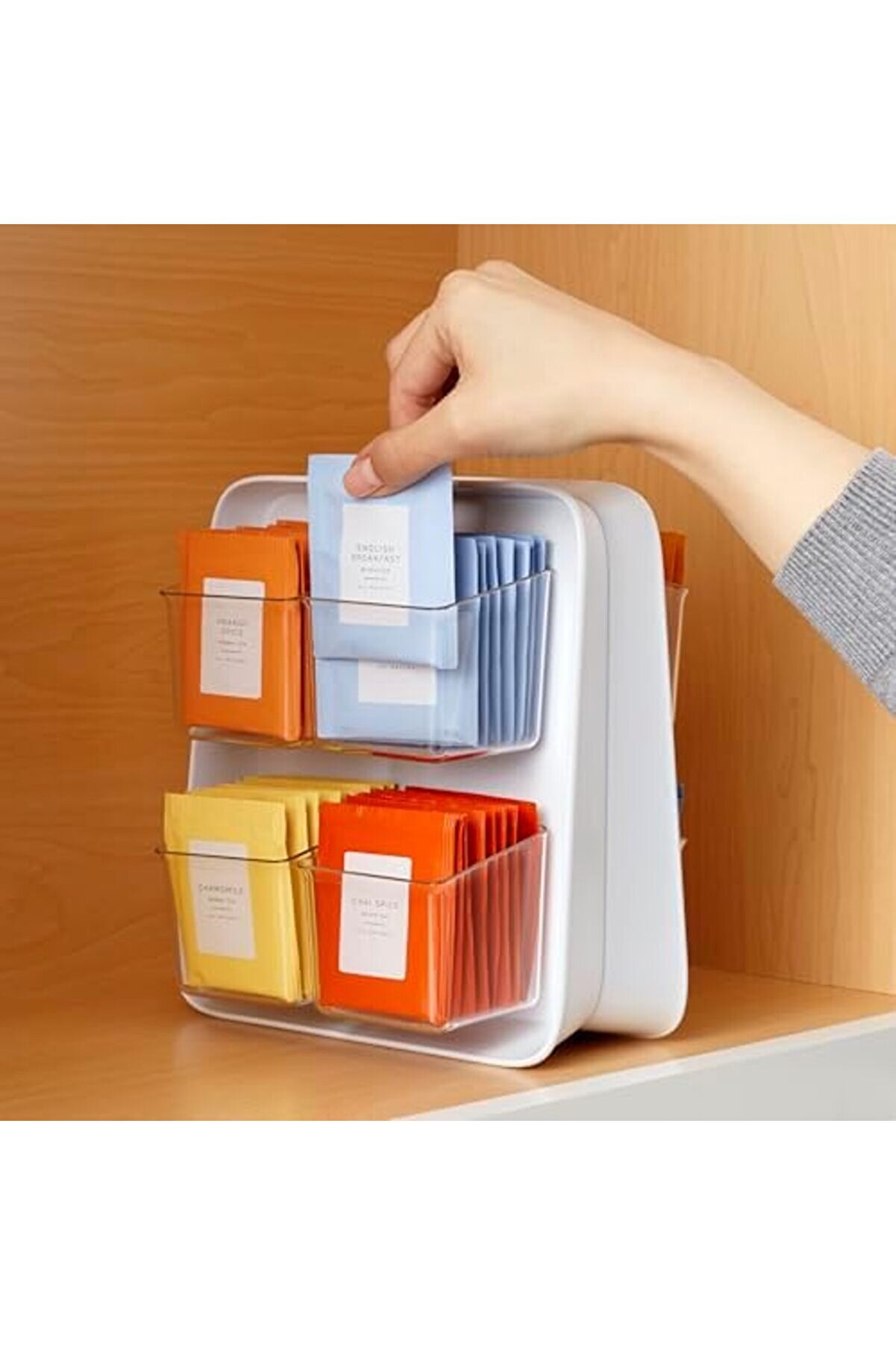 Lvnshop Şeffaf Kutular, Dolap Veya Ki̇ler Depolama İle Çay Çay Poşeti̇ Düzenleyi̇ci̇ Caddy, 80-Çanta 22