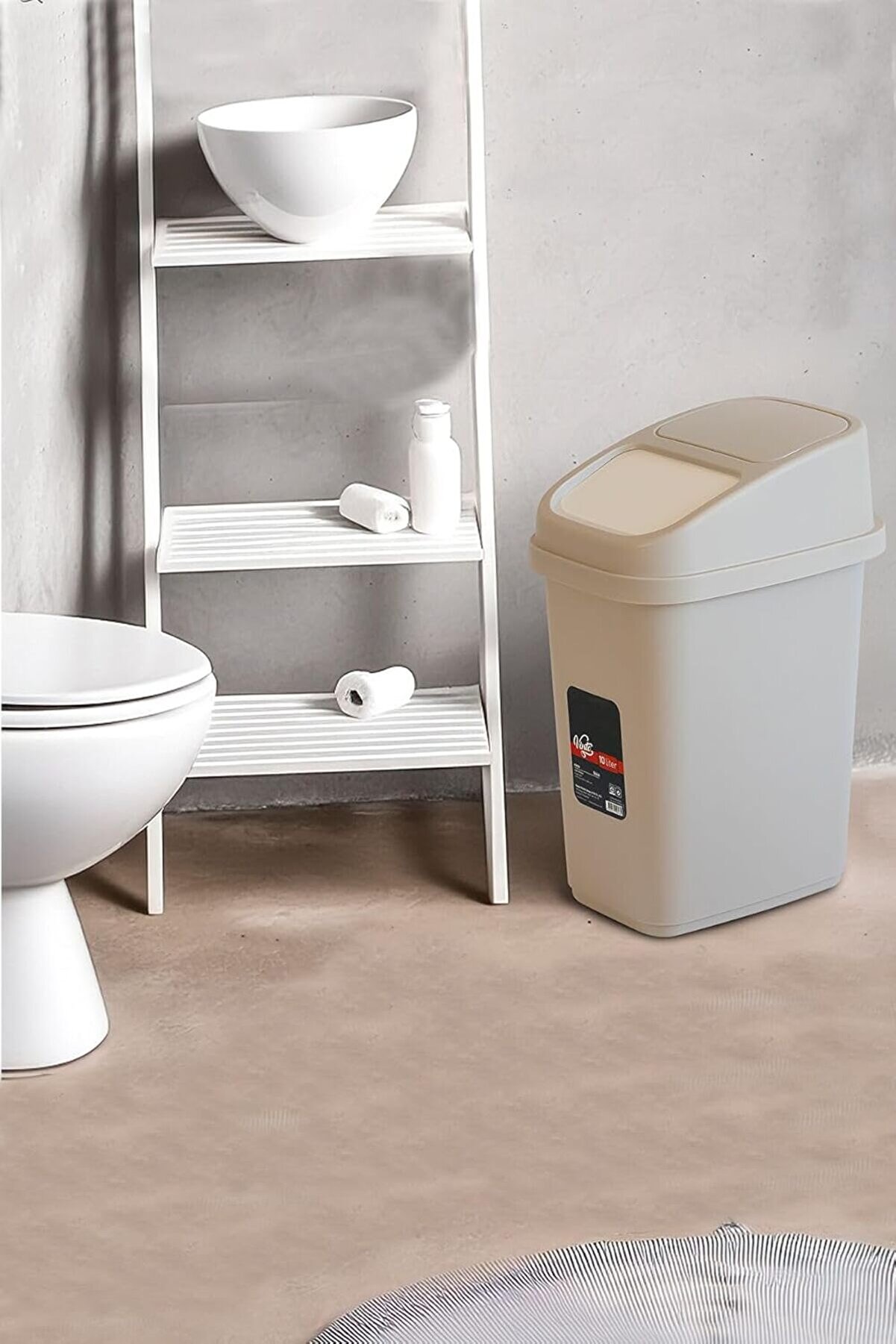STOREMAX GÇAVM Çöp Kutusu 10 Litre Pratik Kapak Banyo Mutfak Ofis Çalışma Masası Kapı Önü Çöp Kov