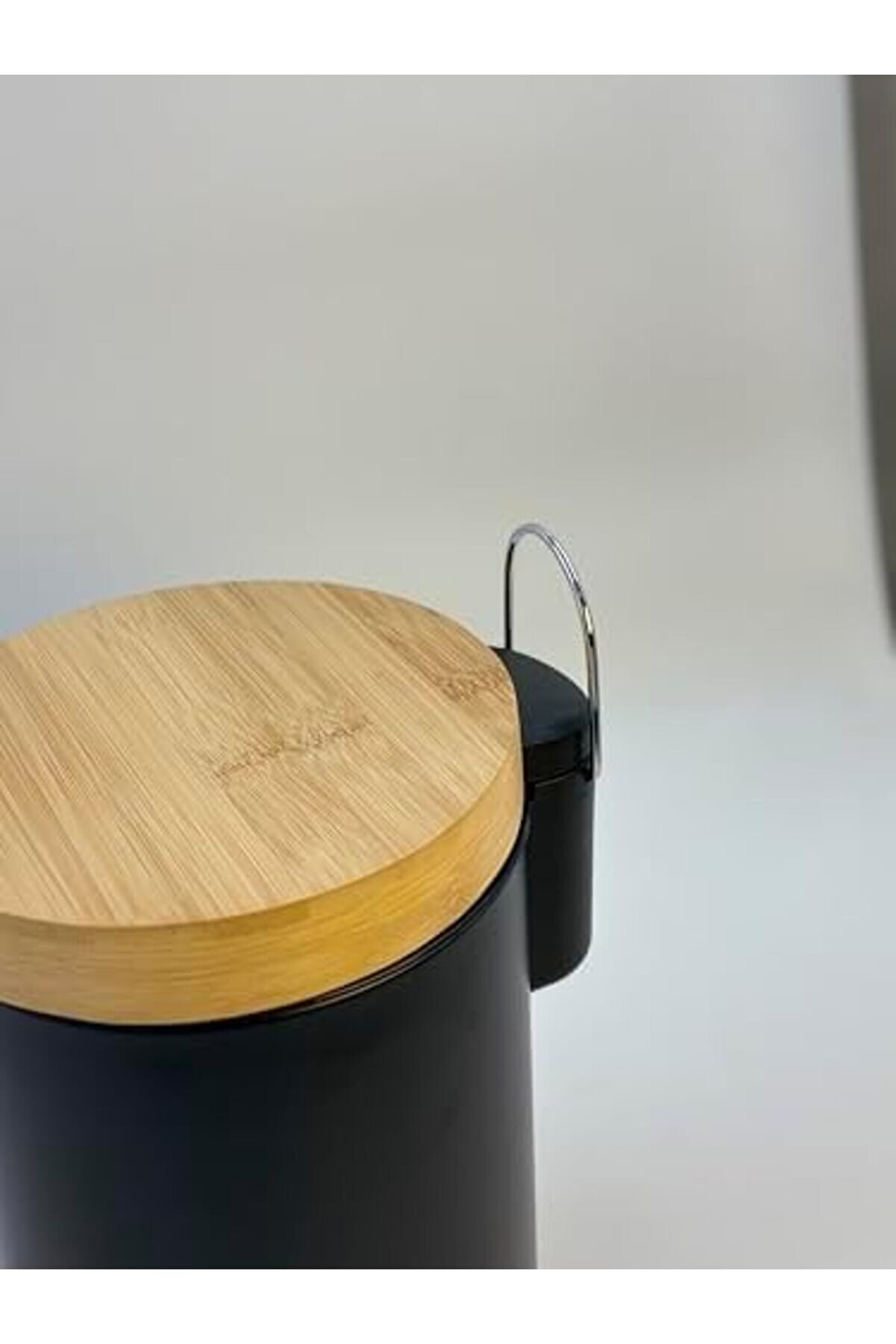 Sellbuyst Home Bambu Kapaklı Metal Çöp Kovası – Hi̇droli̇k Si̇stemli̇ Yavaş Kapanma Özelli̇kli̇, P