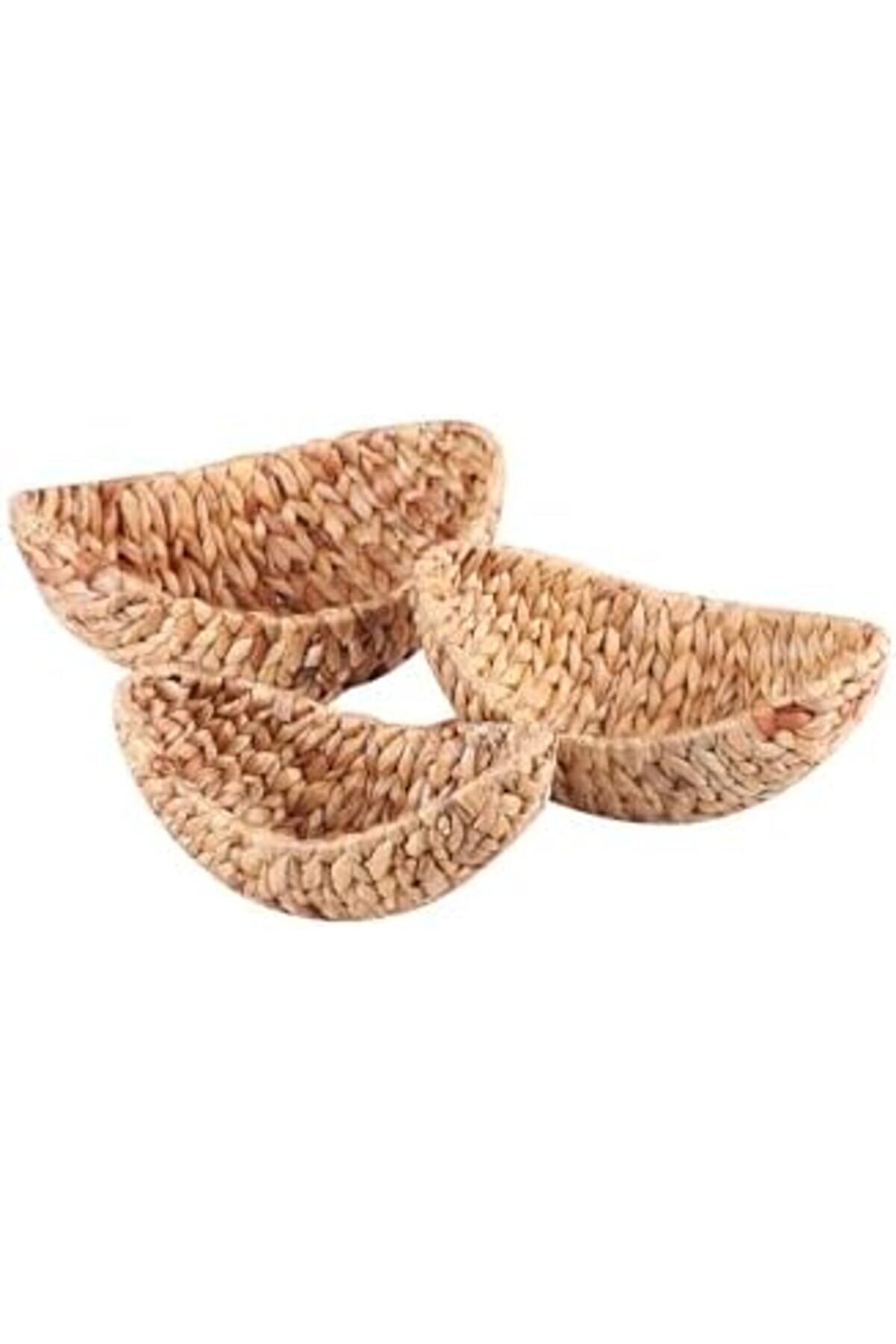 Lvnshop El Yapımı Su Sümbülü Hasır 3 Parça Kayık Ekmek Sepeti̇ - Çok Amaçlı Hasır Kayık Sepet Seti̇ 2