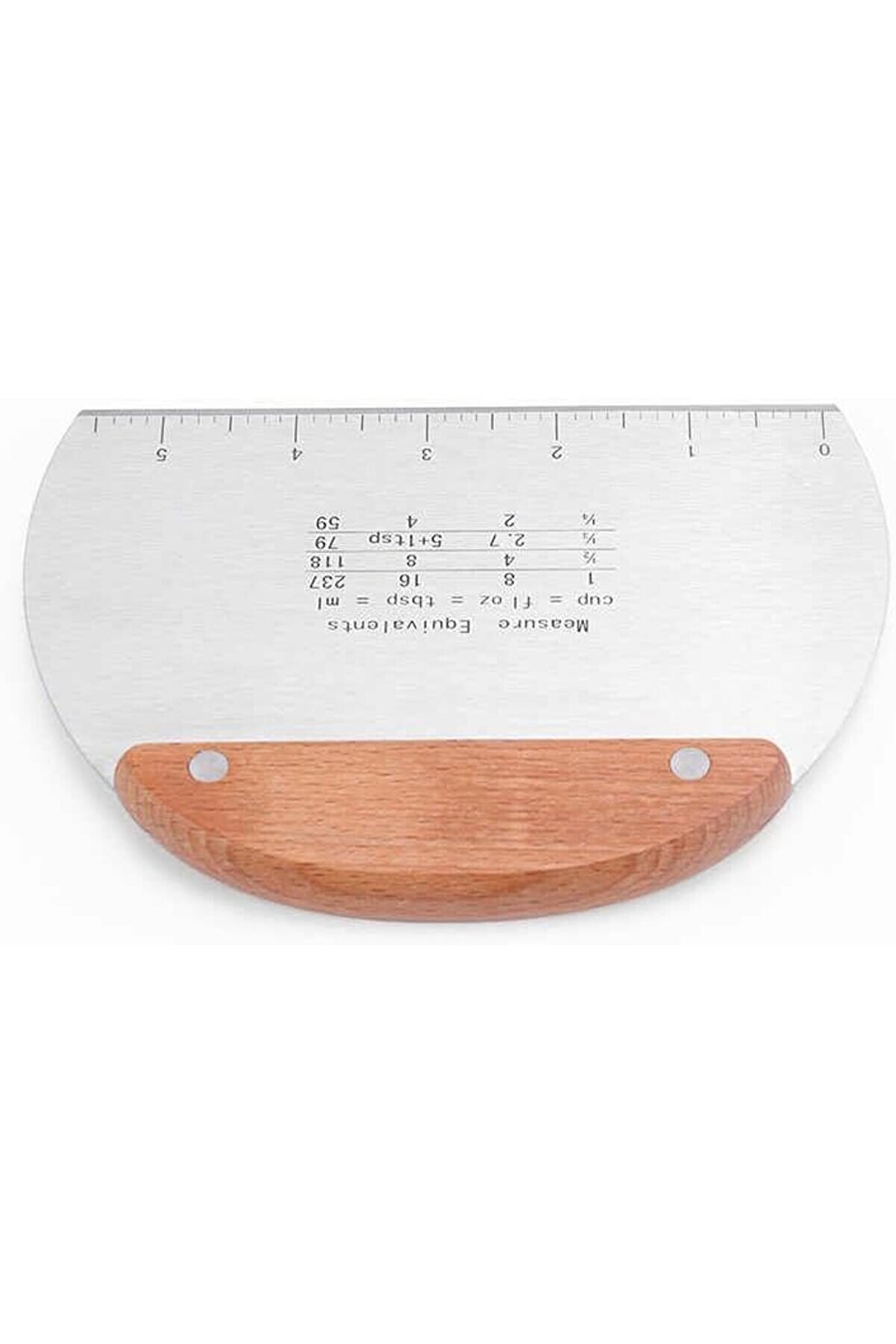 Goldflare Ölçekli̇ Hamur Kesi̇ci̇, Ahşap Saplı, 16Cm X 11.3Cm, Paslanmaz Çeli̇k Trendflare 1165984