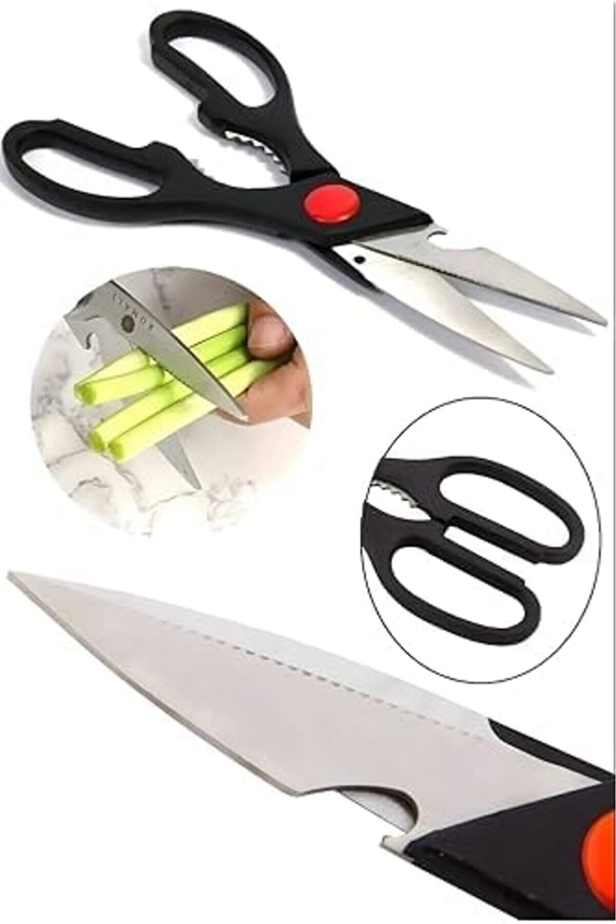 Lvnshop Mutfak, Çok Fonksi̇yonlu, Ultra Keski̇n Paslanmaz Çeli̇k Bıçaklar, Kaymaz Ergonomi̇k Saplı, Et V