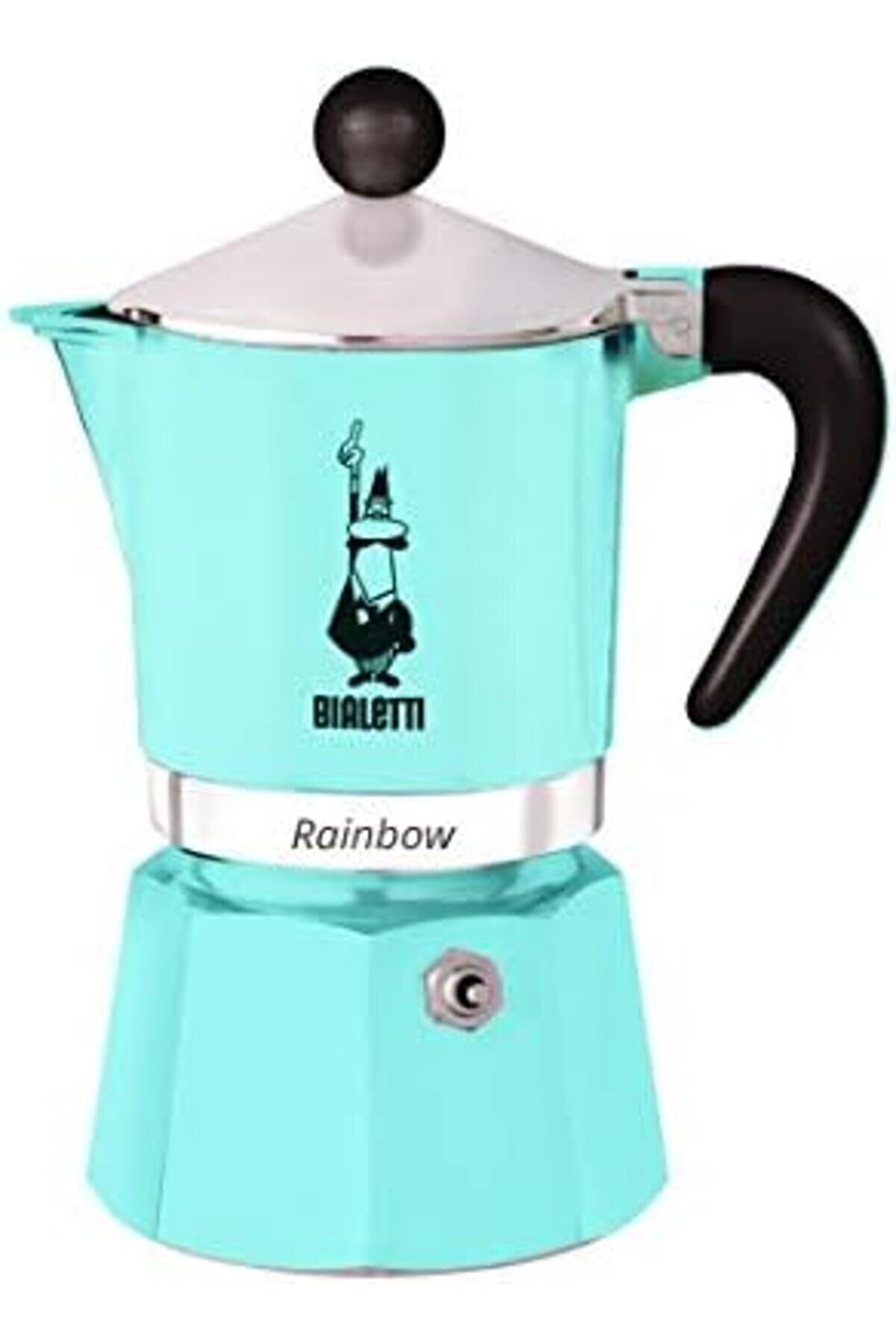 Snshop - Rai̇nbow 6 Cups Ocak Üstü Espresso Pi̇şi̇ri̇ci̇ - 250Ml - Açık Mavi̇ Renk - Alümi̇nyum Göv