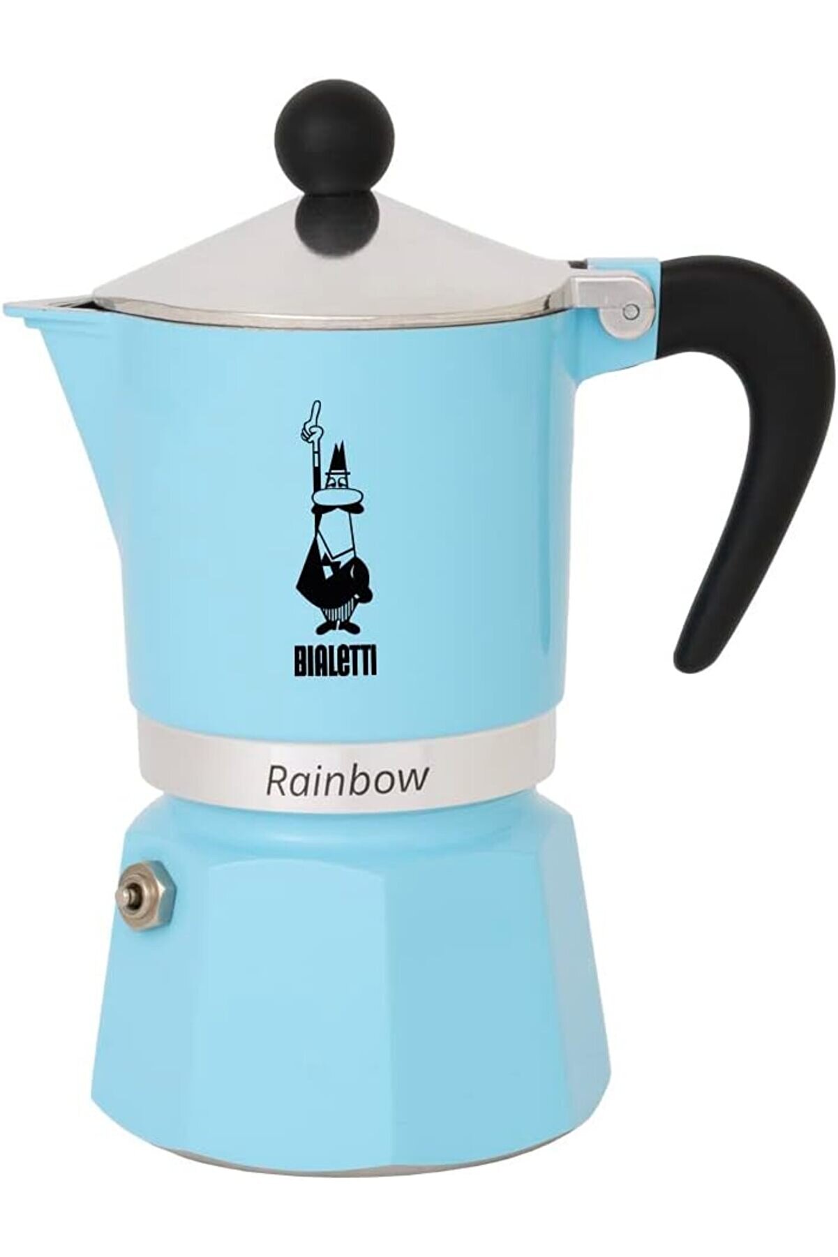 STOREMAX snShop - Rainbow: 6 Cups Ocak Üstü Espresso Pişirici - 250ml - Açık Mavi Renk - Alüminyum Göv