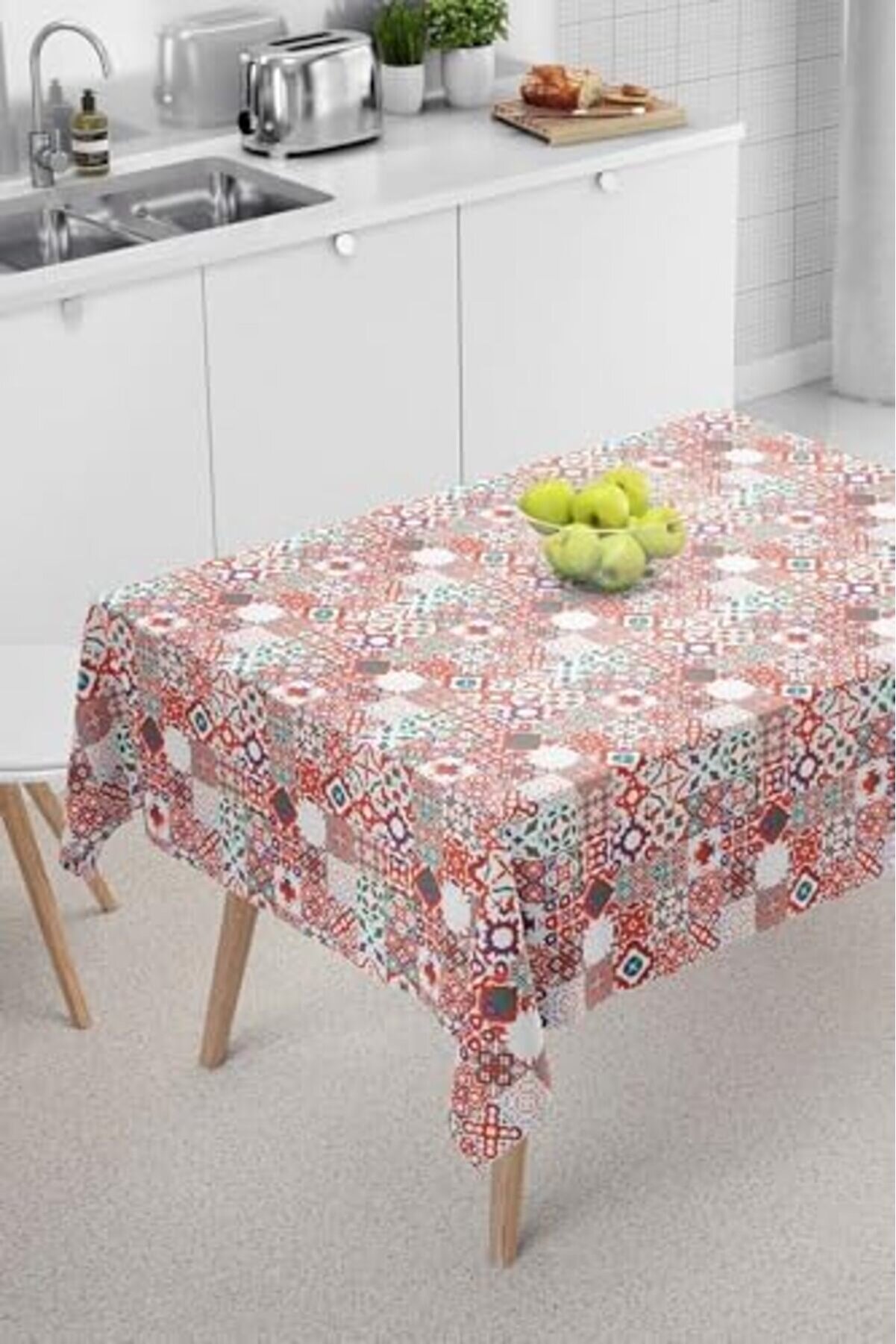 Aclyashop Renkli̇ Etni̇k Desenli̇ Masa Örtüsü, Sofra Bezi̇, Pi̇kni̇k Örtüsü Krem 140 X 200 Tycdb039A05F689