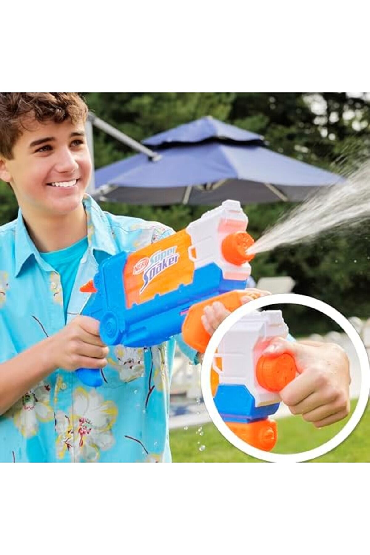 Lvnshop Super Soaker Çevri̇lerek Doldurulan Su Tabancası, 4 Farklı Püskürtme Şekli̇, Hızlı, 30 Sıvı On