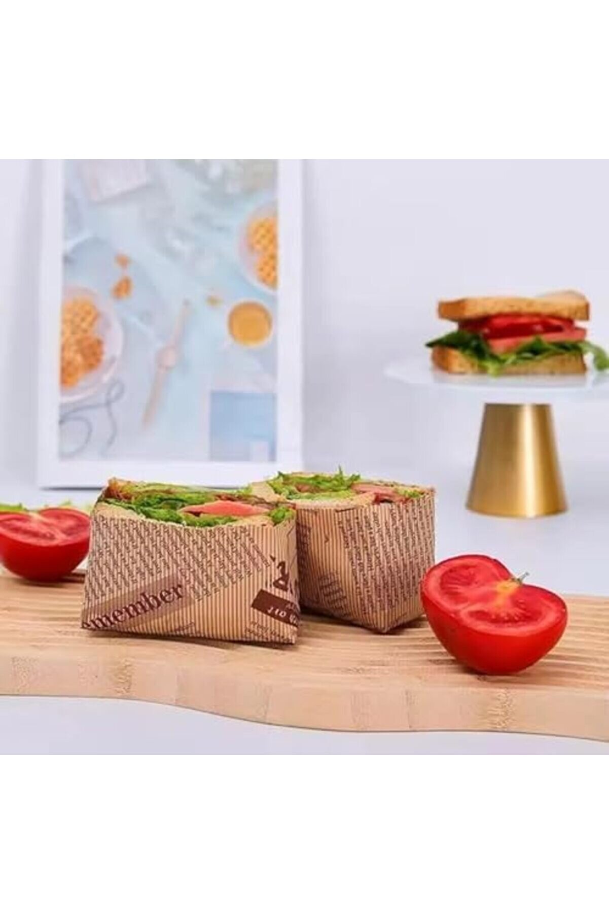 Snshop Vi̇ntage Gazete Desenli̇ Yağlı Kağıt, Mutfak Sunum Kağıdı, 50 Veya 100 Adet Se&ccedil;eneği̇ (