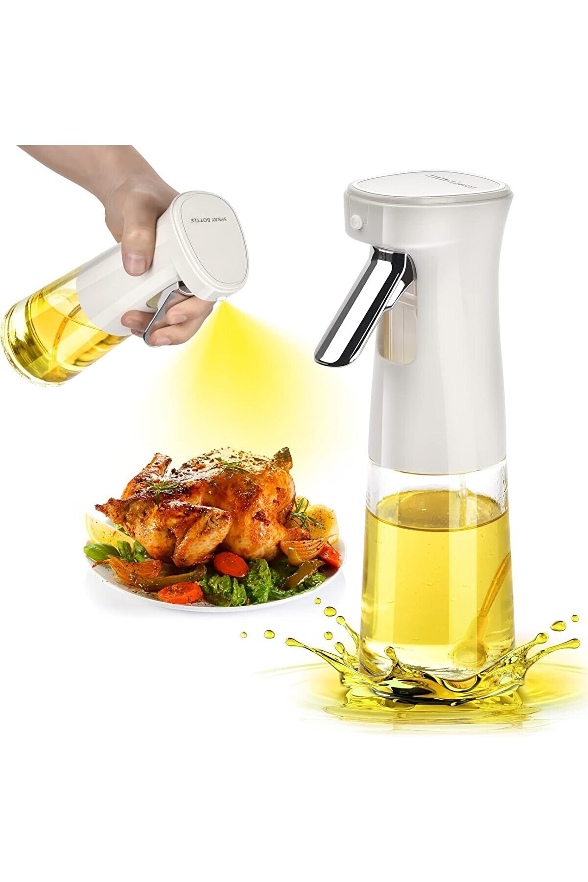 STOREMAX lvnshop 240ml Yağ Zeytinyağı Püskürtücü, Airfryer Sprey Şişesi, Cam Yağ Spreyi, Hava Fritözü için Ya