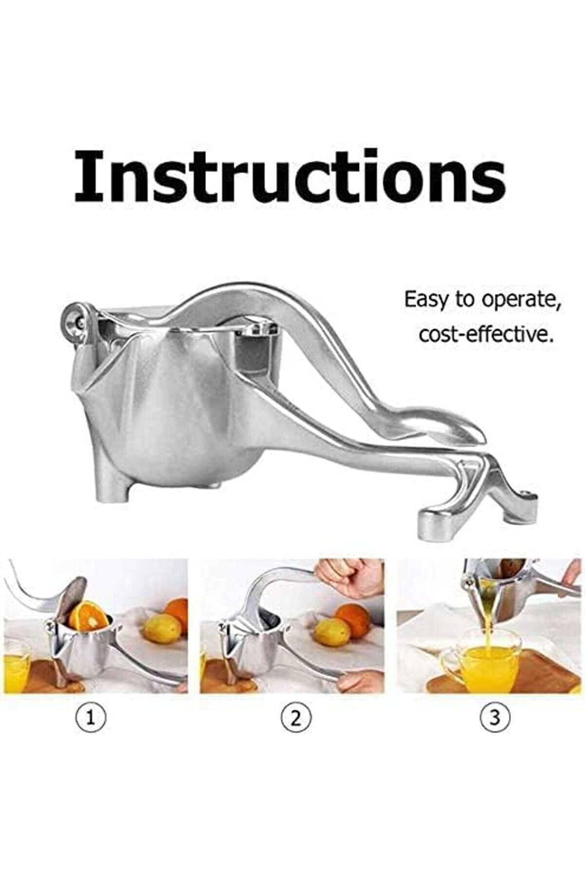 Lvnshop Katı Meyve Sıkacağı, Ağır Hi̇zmet Ti̇pi̇ Tek Presli̇ Sıkacağı Premi̇um Kali̇te Metal Alaşımlı El S