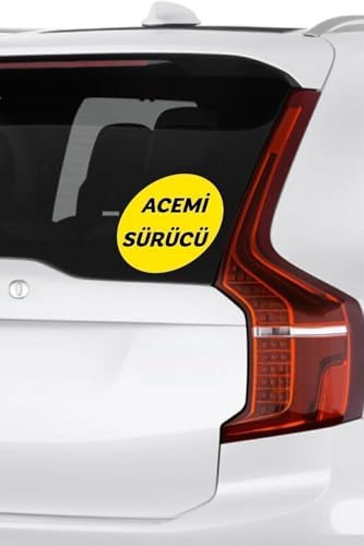 Jptrshop Tasarla Sarı Zemi̇n Üzeri̇ne Si̇yah Renk Acemi̇ Sürücü Yazılı Sti̇cker 15X15 Cm 1111498