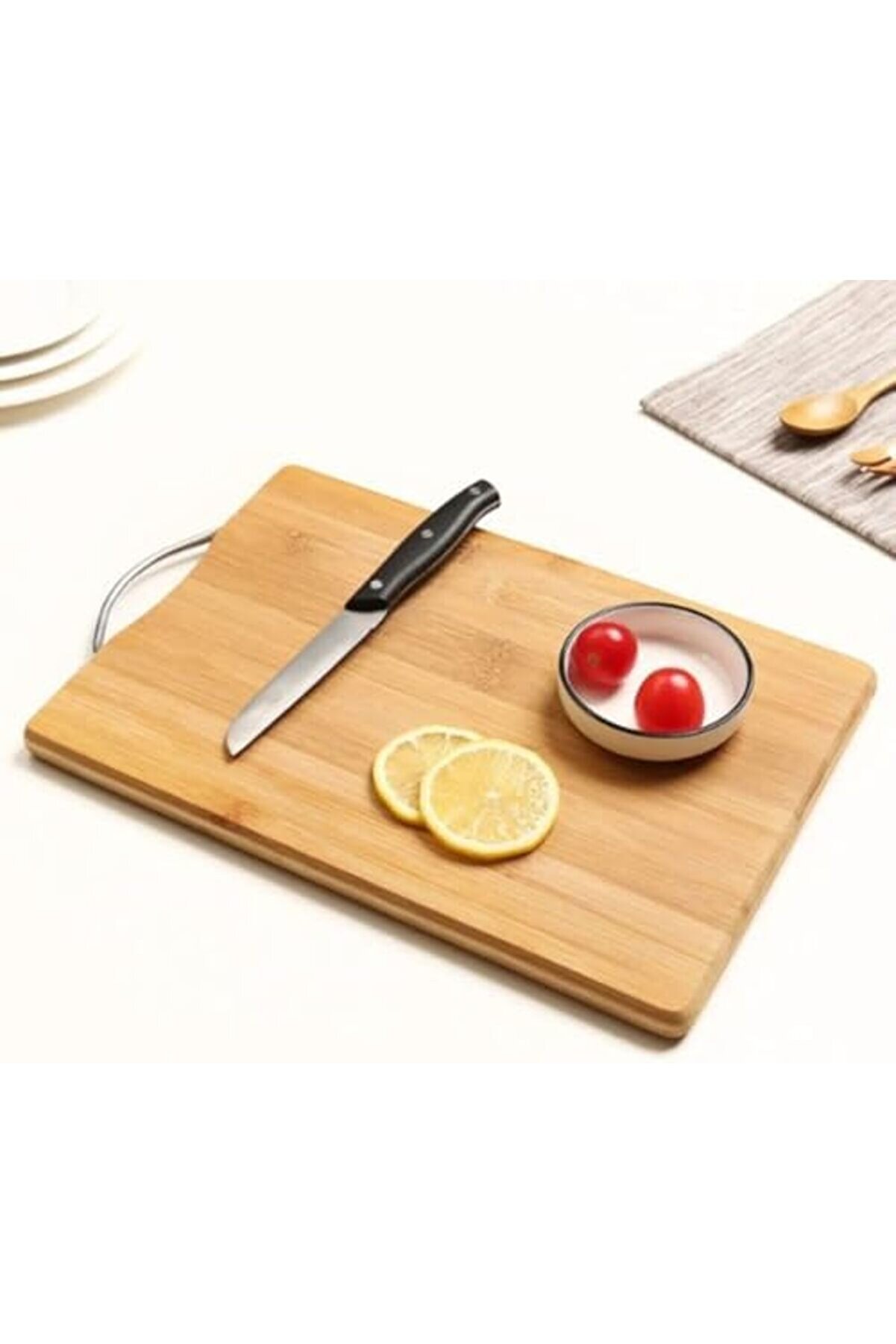 Snshop Ahşap Kesme Tahtası Çeli̇k Saplı Sebze Doğrama Tahtası Et Sebze Doğrama Tahtası Peyni̇r