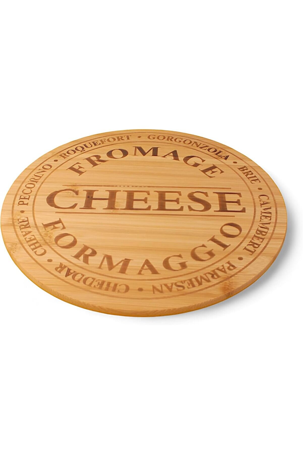 STOREMAX Bambu Peynir ve Kesim Sunum Tahtası Yuvarlak 27,5cm*27,5cm*1,5cm - Ahşap Peynir, Kesme Ta