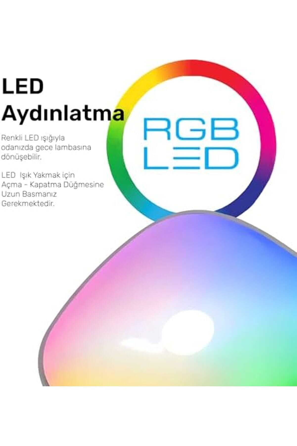 Lvnshopppi̇ng Rgb Renkli̇ Aromaterapi̇ Di̇füzör Ve Ultrasoni̇k Hava Nemlendi̇ri̇ci̇ Buhar Maki̇nesi̇ (Beyaz)