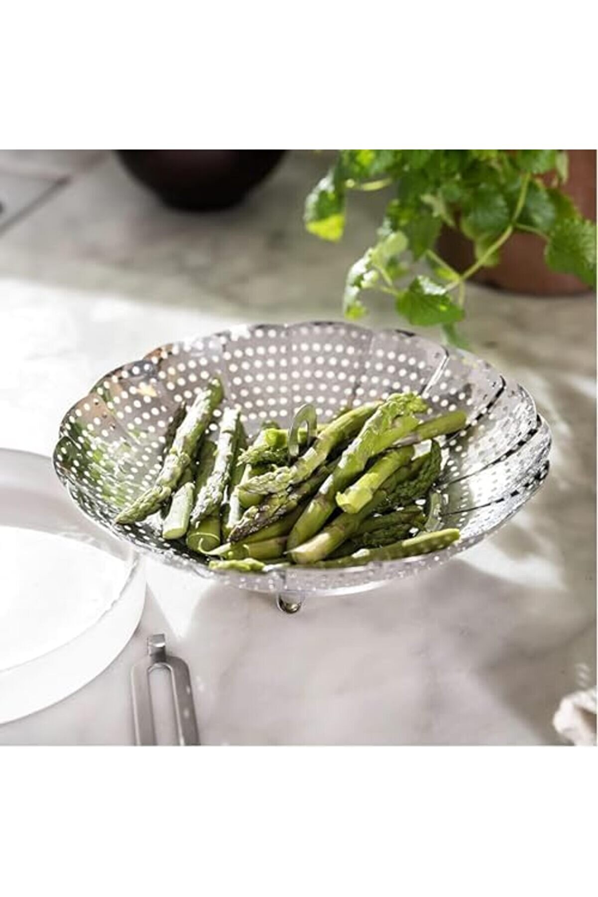 Lvnshop Pi̇şi̇rme Aparatı, Sebze Haşlama, Metal Buharda Pi̇şi̇ri̇ci̇, Katlanabi̇len Buharda Pi̇şi̇rme Aleti̇ S