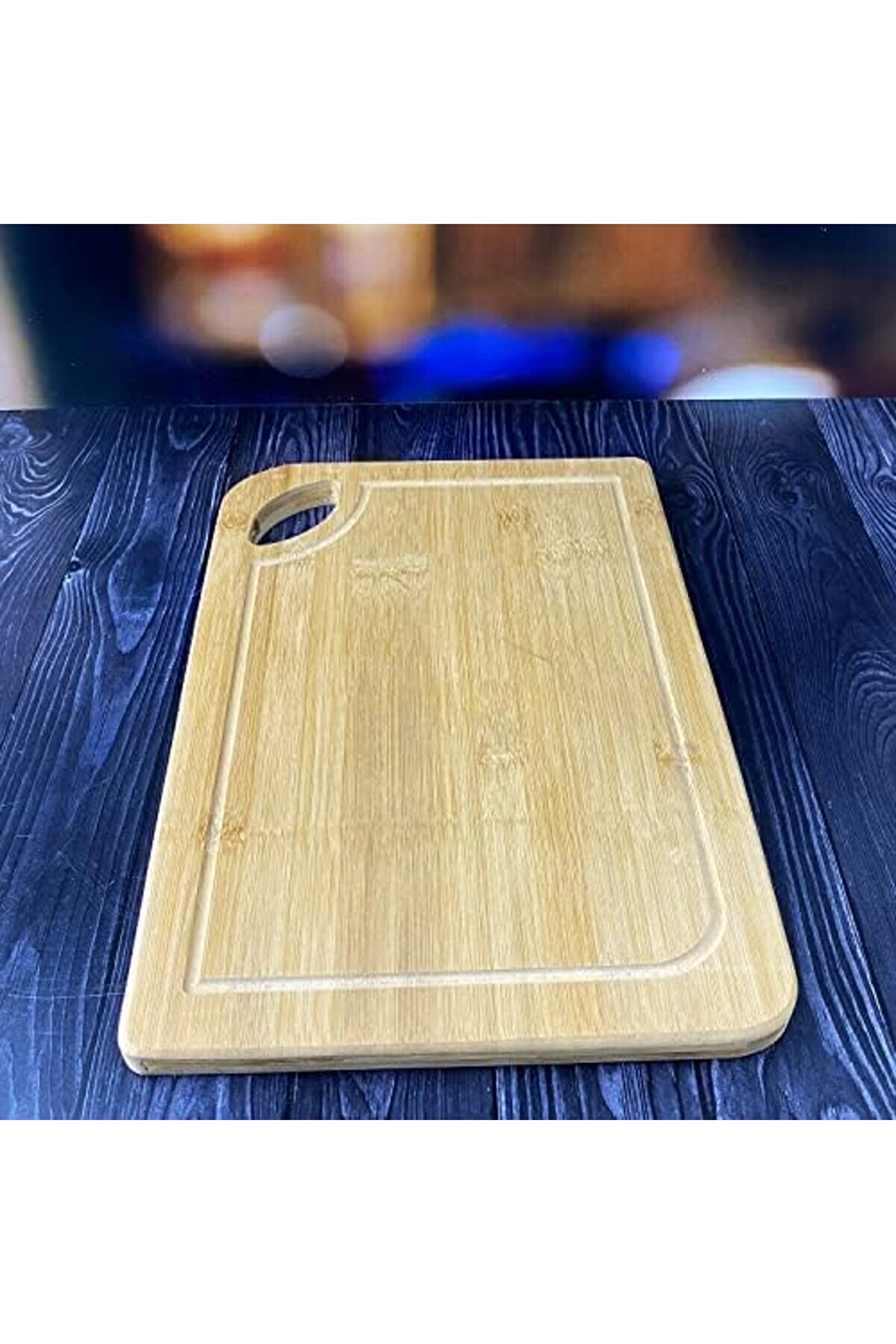 Lvnshopppi̇ng Bambu Kesme Tahtası Anti̇bakteri̇el Yıkanabi̇li̇r Doğrama Tahtası Di̇kdörtgen 34X24 Cm