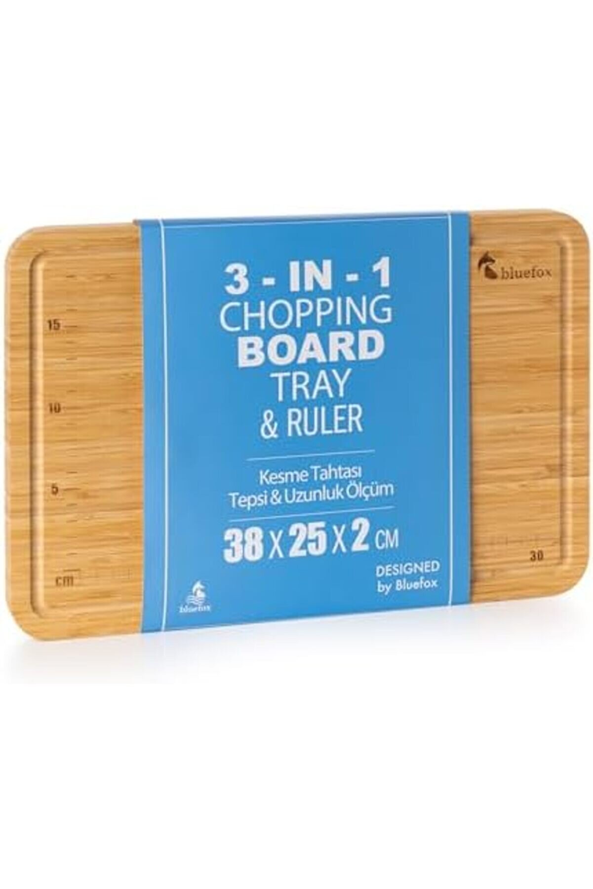 Lvnshopppi̇ng 3 Ü 1 Arada Bambu Kesme Tahtası Doğrama Tahtası, Kesi̇m Cetveli̇ Ve Tepsi̇ Fonksi̇yonl