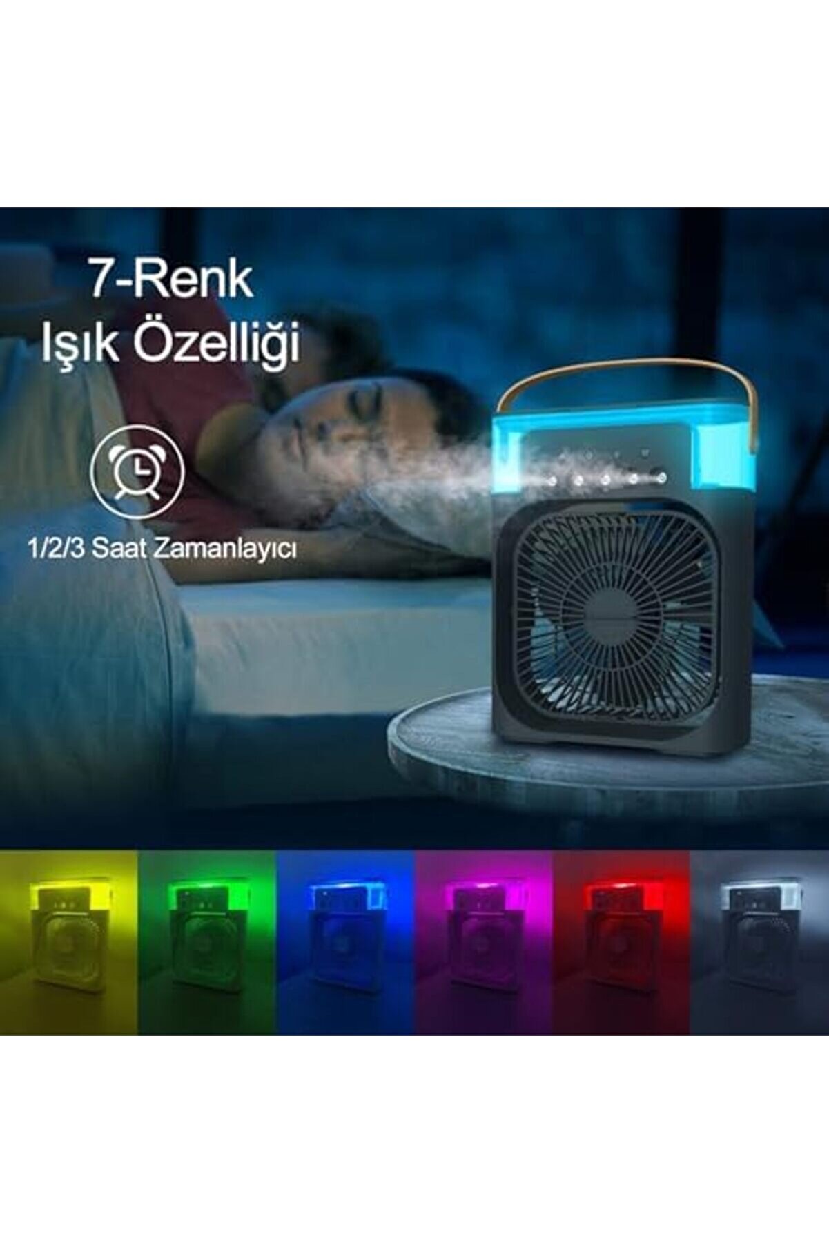 Snshop Buharlı Vanti̇latör Masaüstü Fan Kli̇ma Buharlı Hava Nemlendi̇ri̇ci̇li̇ Vanti̇latör Buzlu Hava