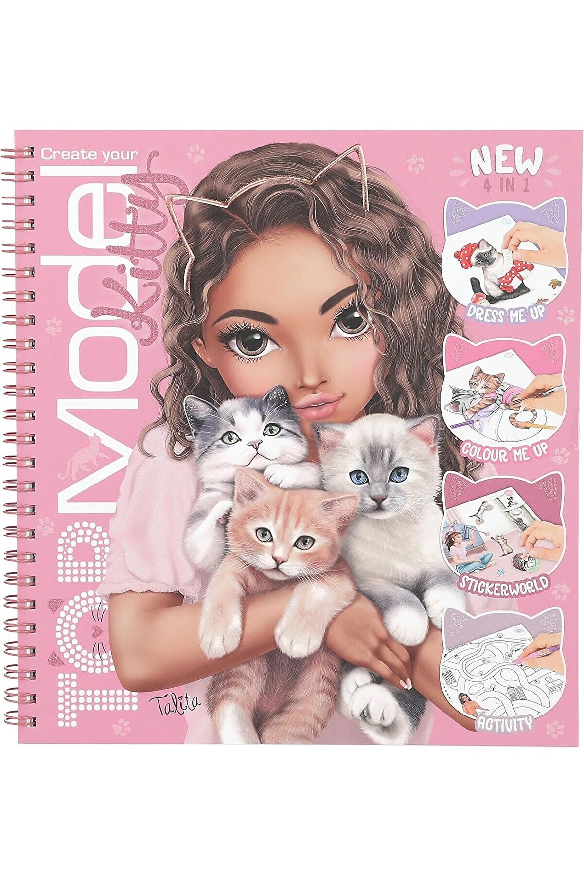 STOREMAX TknszrShop 13038 TOPModel Kedileri Tasarlamak i&ccedil;in 47 Sayfalı Kitty Boyama Kitabınızı Oluşturu