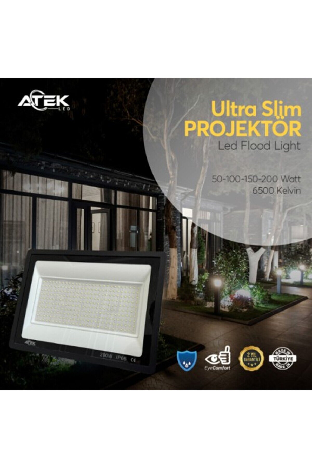 Ultra Sli̇m Projektör Dış Mekan Led Işık