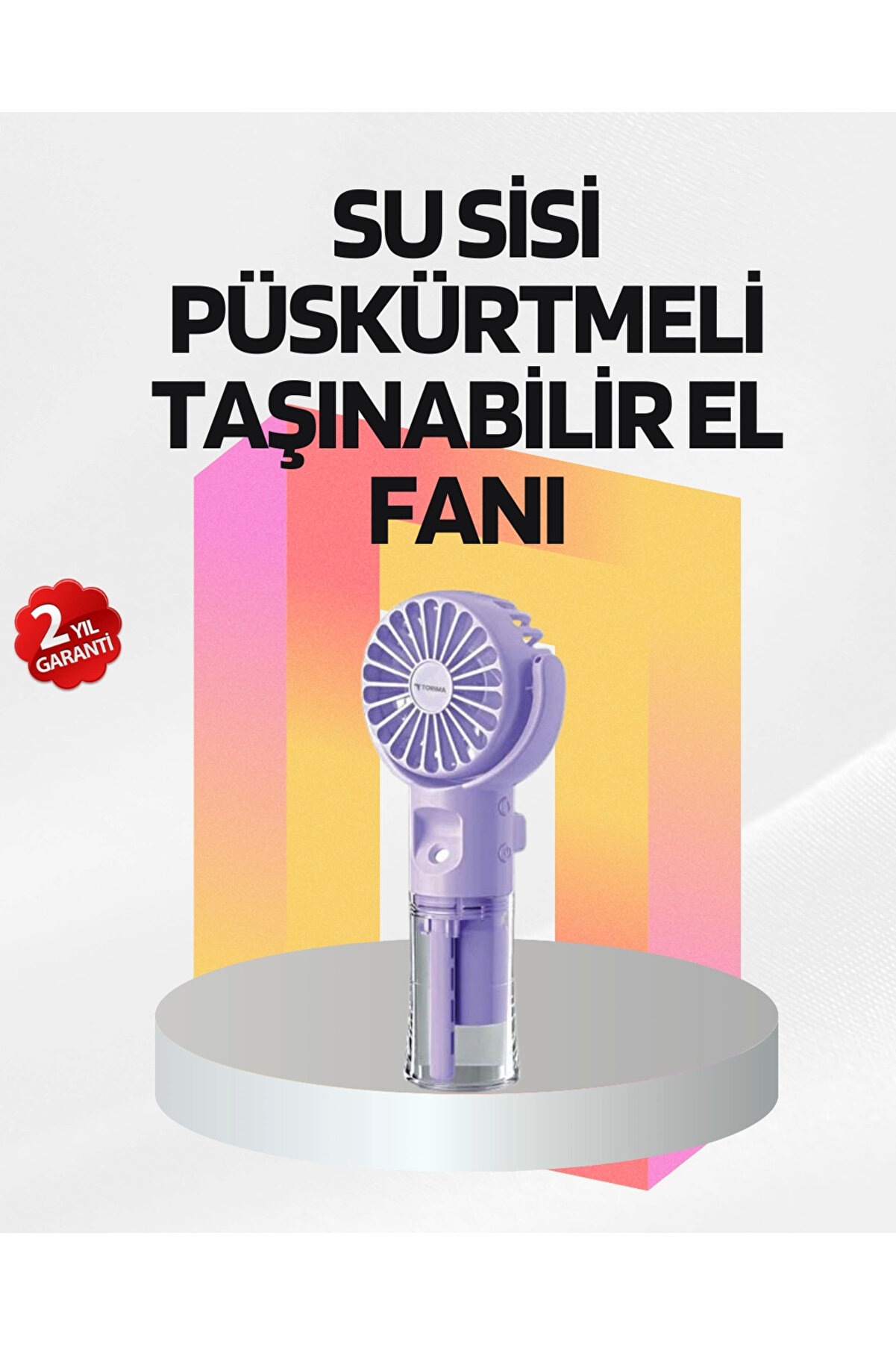 gizmurstore Şarjlı Su Buharlı El Vantilatörü – Taşınabilir Serinletici Fan