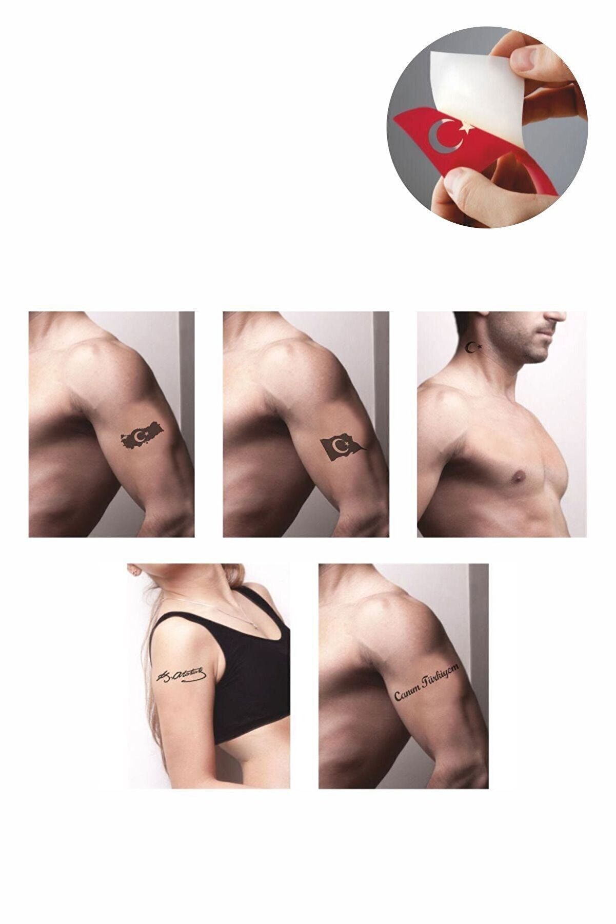 Ai̇rbrush Tattoo Atatürk Ve Bayrak Hi̇nt Kınası Ile Geçi̇ci̇ Dövme Yapma Seti̇