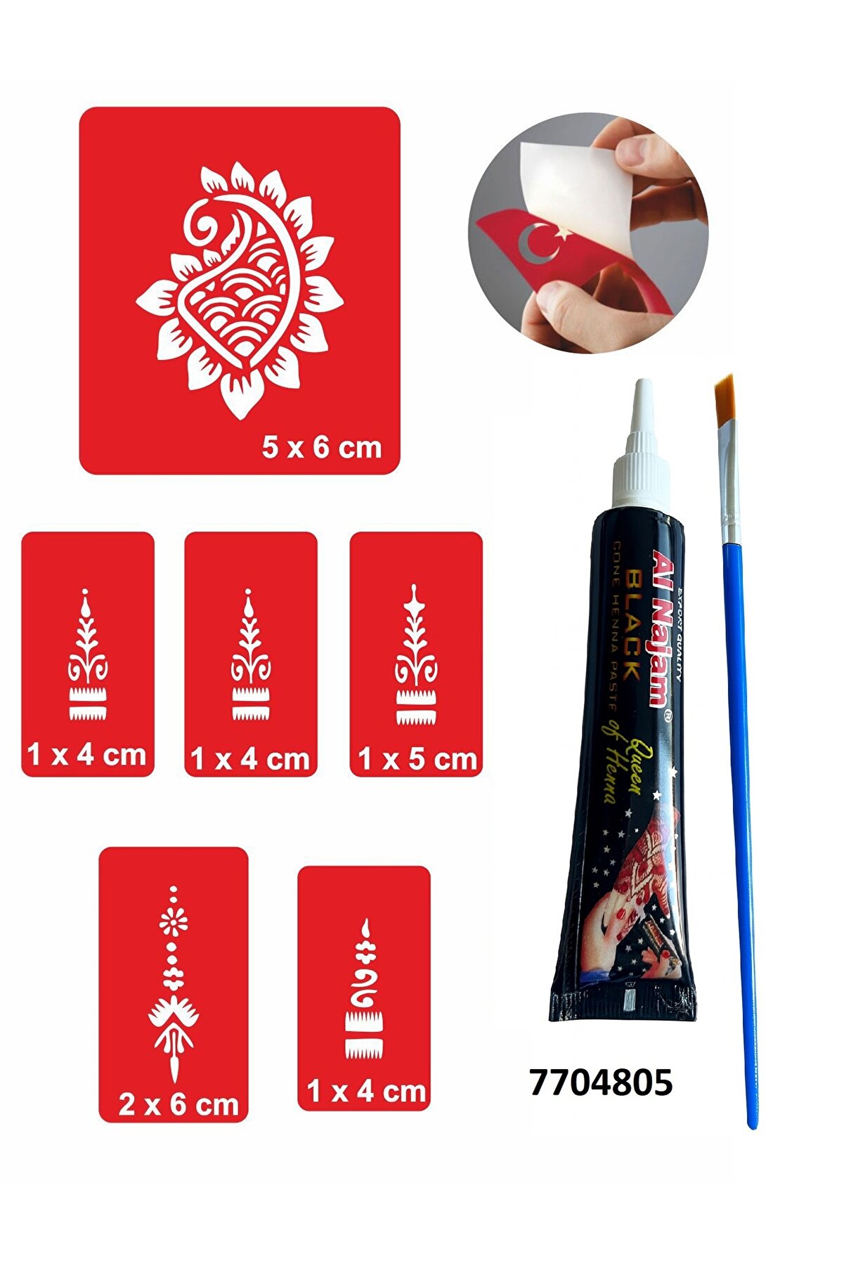 Ai̇rbrush Tattoo El Parmak Çi̇çek Hi̇nt Kınası İle Geçi̇ci̇ Dövme Yapma Seti̇