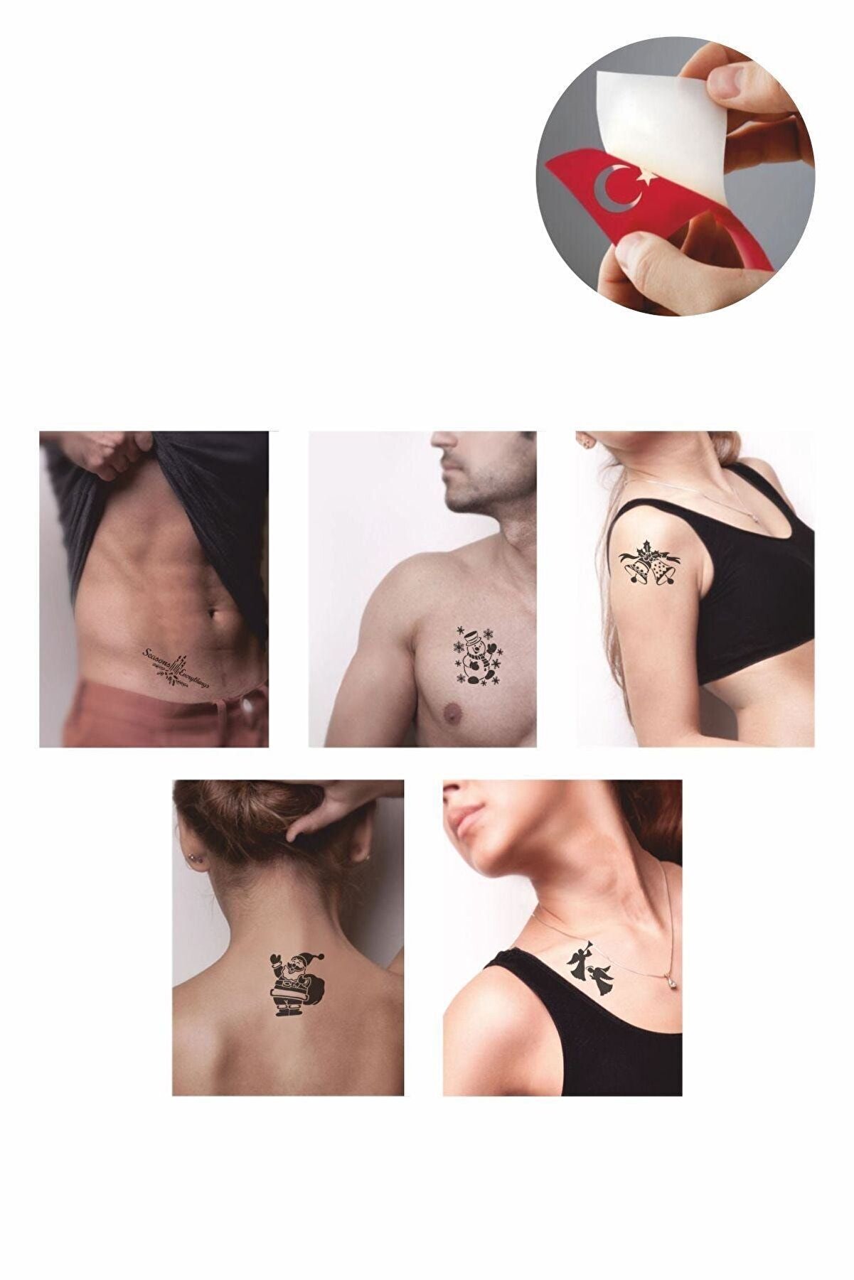 Ai̇rbrush Tattoo Noel Baba Yılbaşı Hi̇nt Kınası Ile Geçi̇ci̇ Dövme Yapma Seti̇