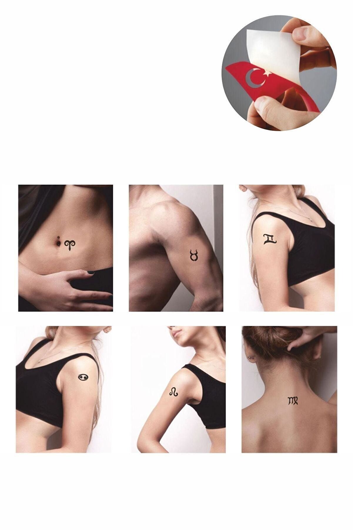 Ai̇rbrush Tattoo Burçlar Hi̇nt Kınası Ile Geçi̇ci̇ Dövme Yapma Seti̇