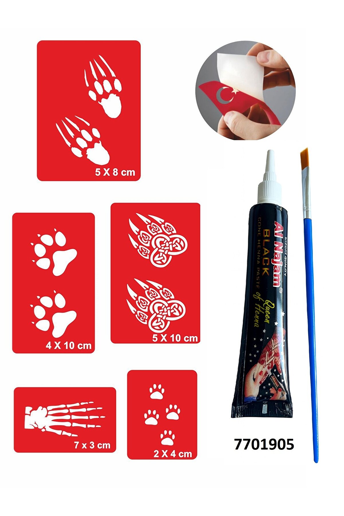 Ai̇rbrush Tattoo Pati̇ Pençe Desenleri̇ Hi̇nt Kınası Ile Geçi̇ci̇ Dövme Yapma Seti̇